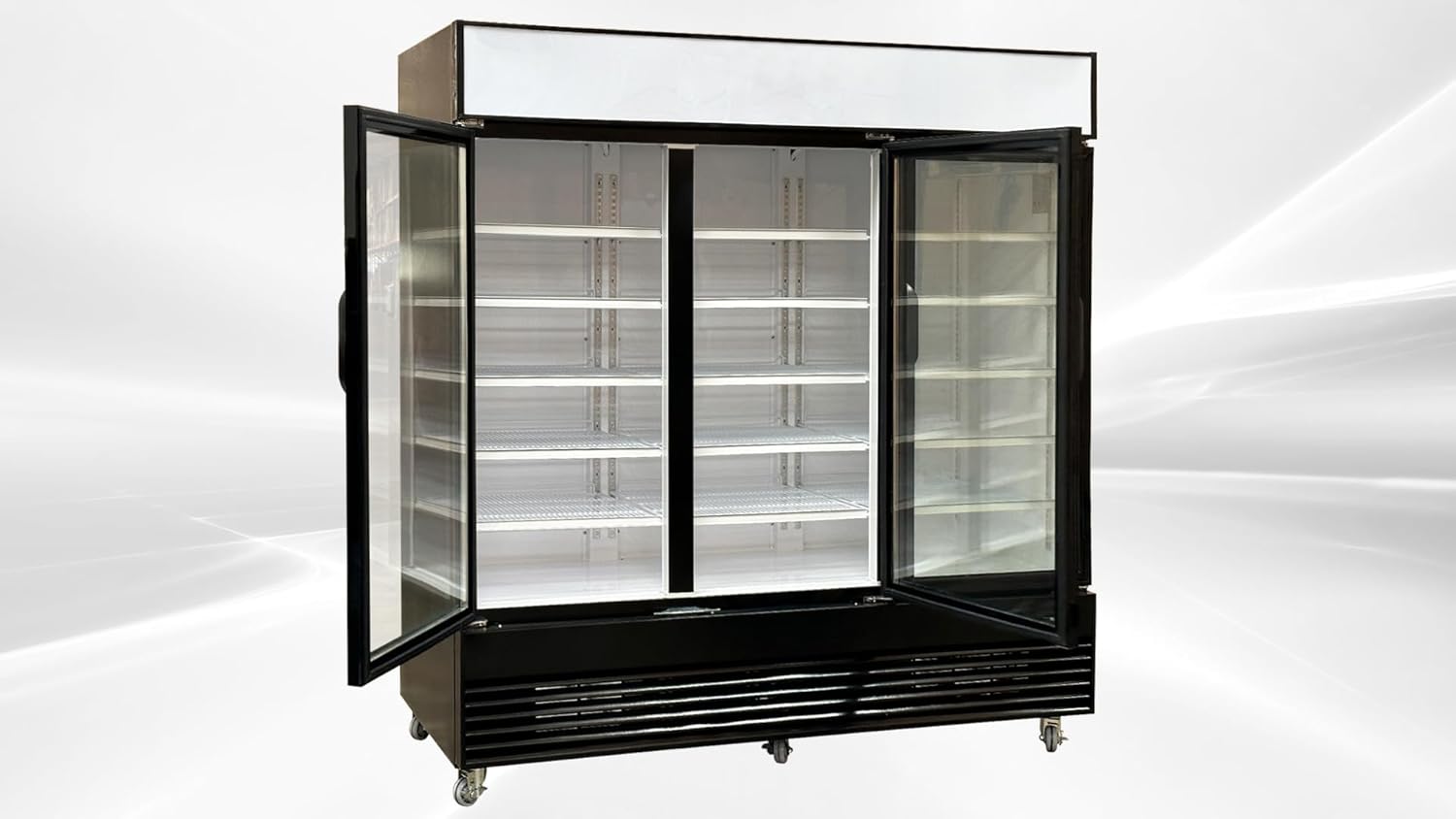Commercial Refrigerator Glass 3-door Swing NSF Merchandiser Beverage Display Cooler Reach In Fridge Upright, Capacity 58 cuft, 74" Width 110V GDM-69Bdup