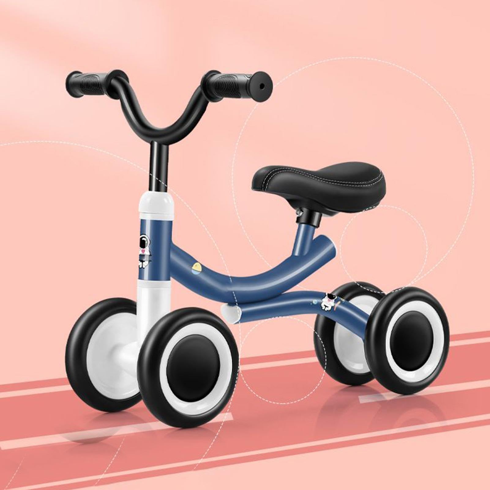Bicicletta Senza Pedali per Bambini Bici Esterna 4 Ruote Per Primi Passi | Accessorio di Equitazione Comodo per Bambini 1-3 Anni