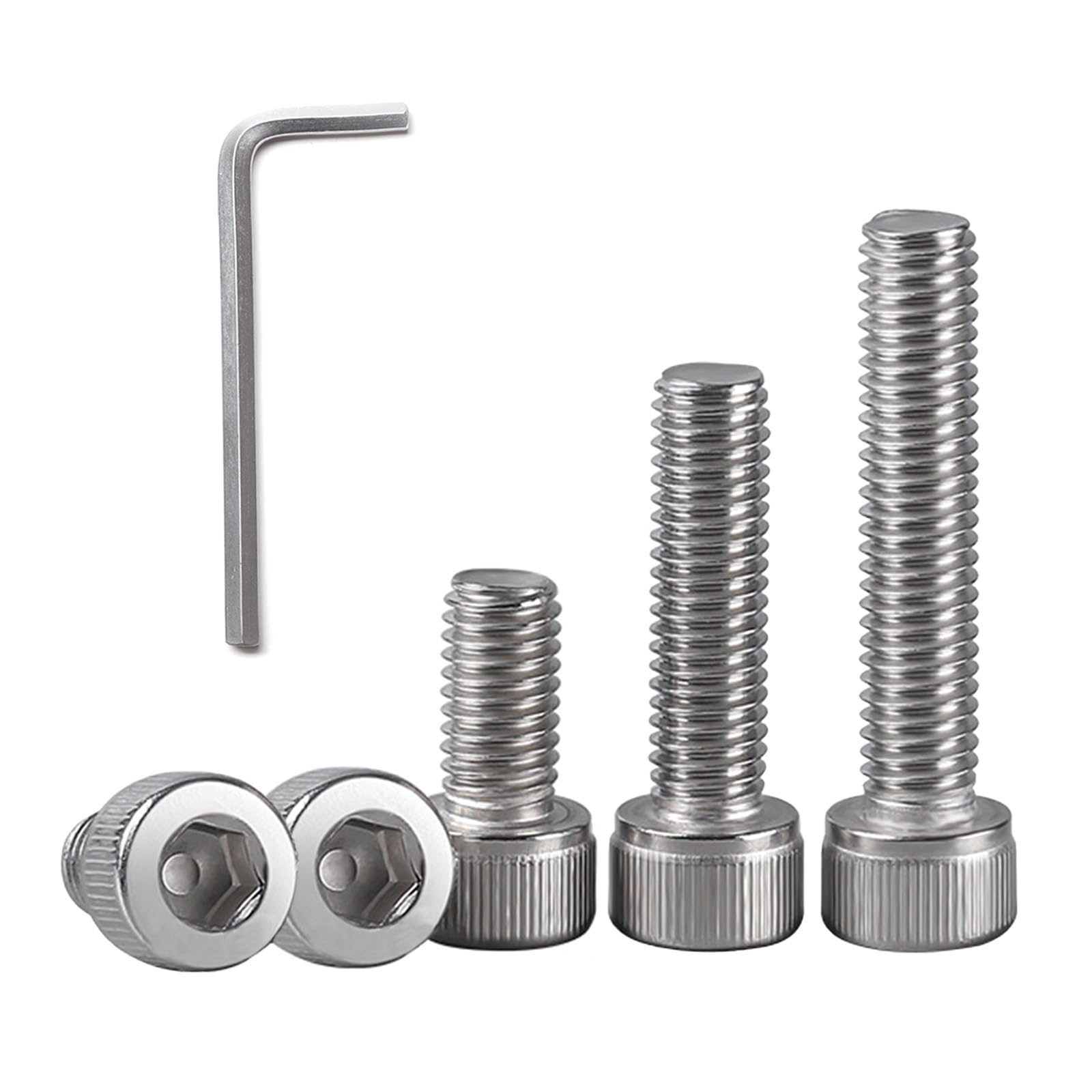 QANCEN 10 Stück M4x50mm Schrauben Zylinderschrauben mit Innensechskant, Edelstahl A2 V2A Zylinderkopfschrauben Vollgewinde Innensechskantschrauben mit Schraubenschlüssel