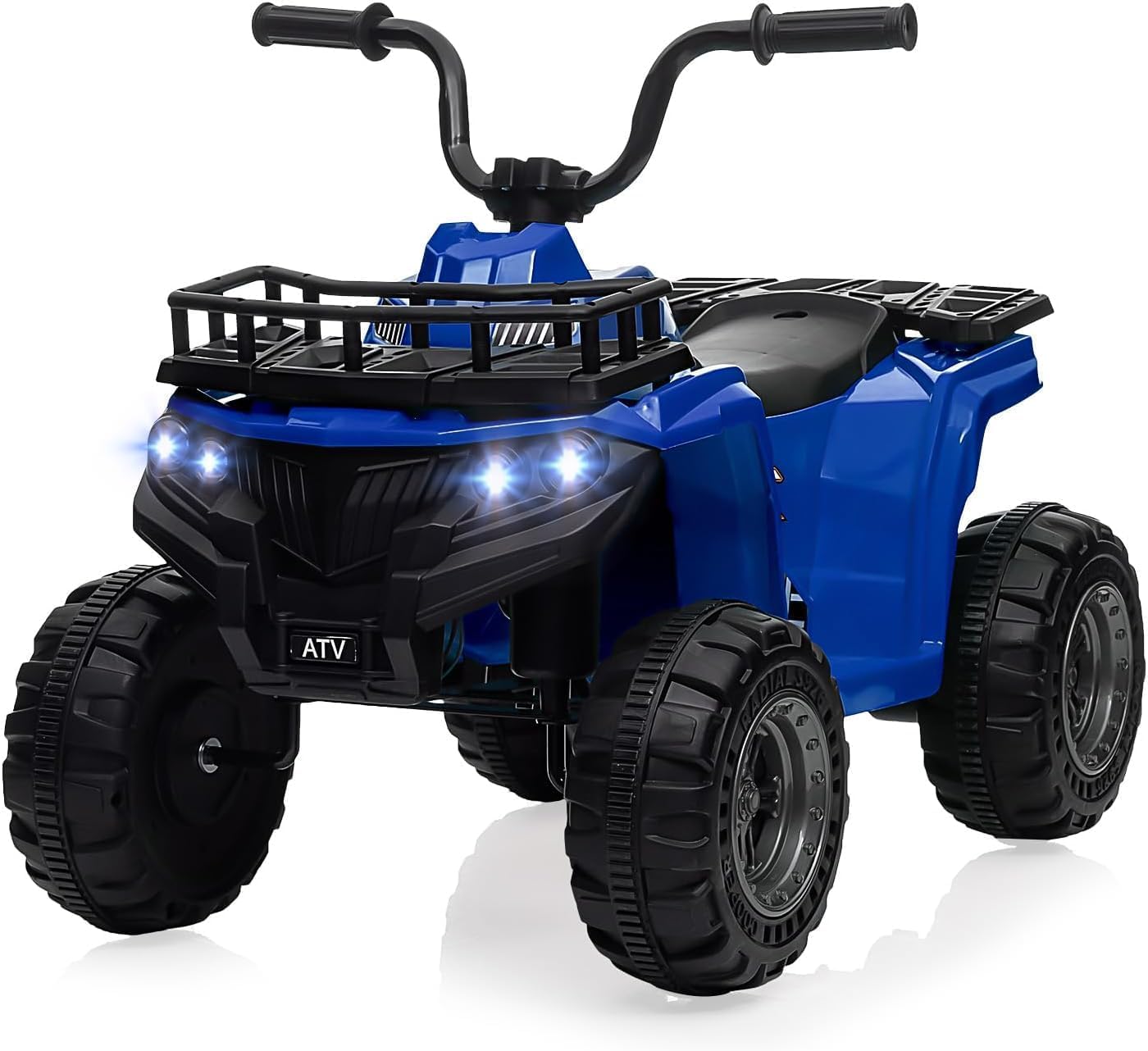 Quad électrique pour enfants 12 V, 2 vitesses ATV, musique et lumières LED, longue durée de vie, voiture électrique pour enfants et filles 2-6 ans (Bleu)