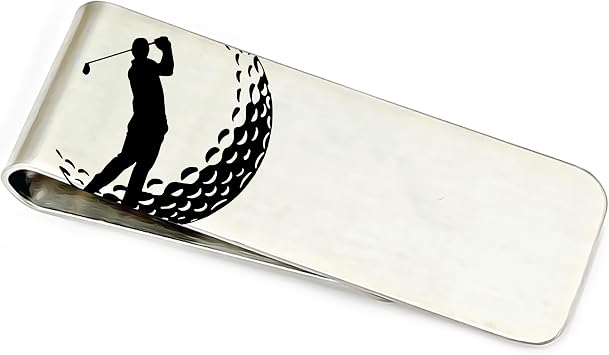 SM Design Stainless Steel Golf Money Clip Golf