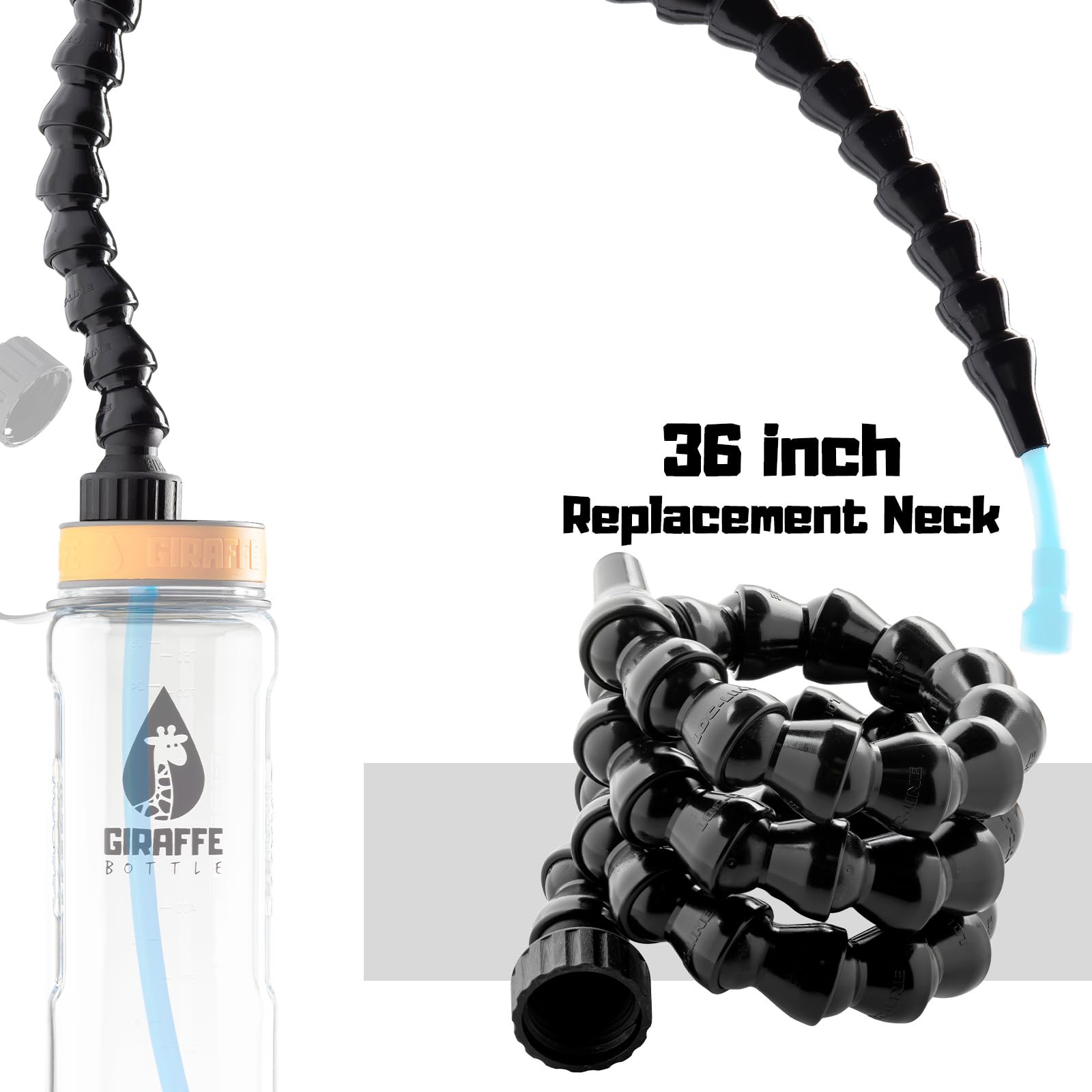 Giraffe Bottle Tower XL Starter Kit - 36 Inch Modular Neck, XL Drinking Tube, Bite Valve, Brush, For Tritan/Stainless Bottles - View #3