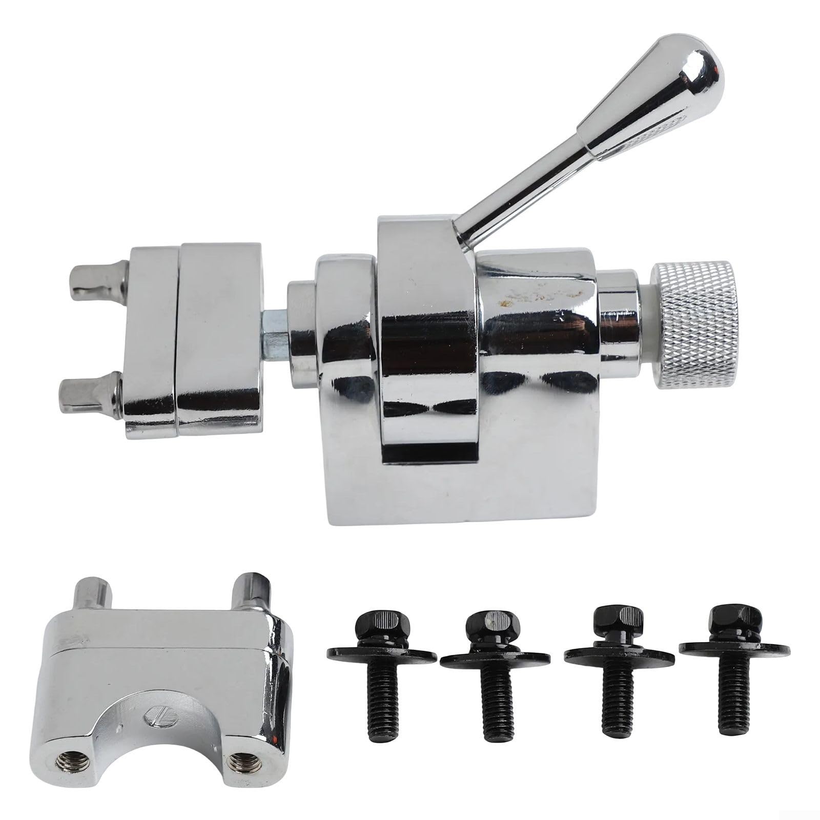Set di colino per tamburo rullante, in lega di zinco, regolabile, per la manutenzione della batteria, 9 x 4 cm, argento, nero (argento)