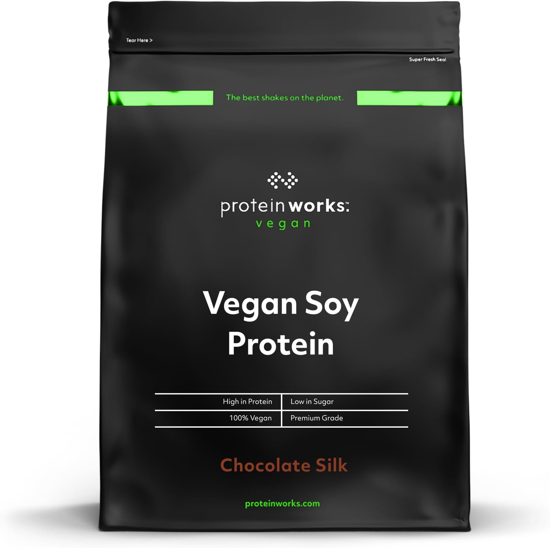 The Protein Works - Pure Soy Protein Isolate 90 Powder With A Free Shaker & Scoop - Protein Suitable For Vegans, Vegetarians & Lactose Intolerance - Chocolate Silk, 500g by The Protein Works