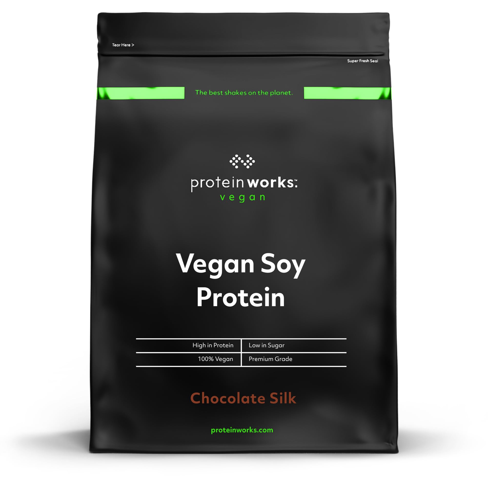 Protein Works Soy Protein 90 (Isolate) Protein Powder | 100% Plant-Based | Low Fat | No Added Sugar | Gluten-Free | Chocolate Silk | 500 g