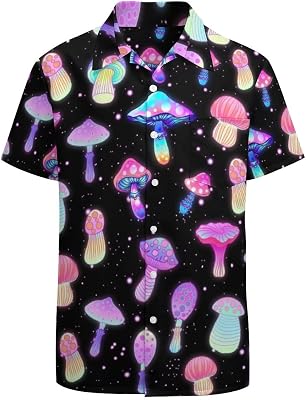 Shirt for Mens, Button Down Shirts Short Sleeves Party Shirts Printed Hawaiian Shirts