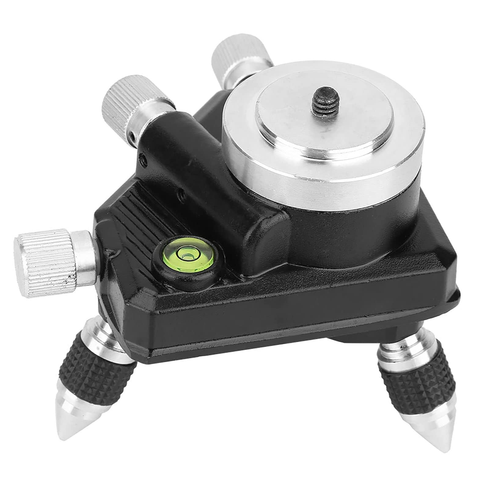 Trépied de Niveau, Support de Trépied Standard à 360 Degrés en Alliage D'aluminium, Base de Nivellement à 360° Rotative avec Filetage 1/4 pour Niveau