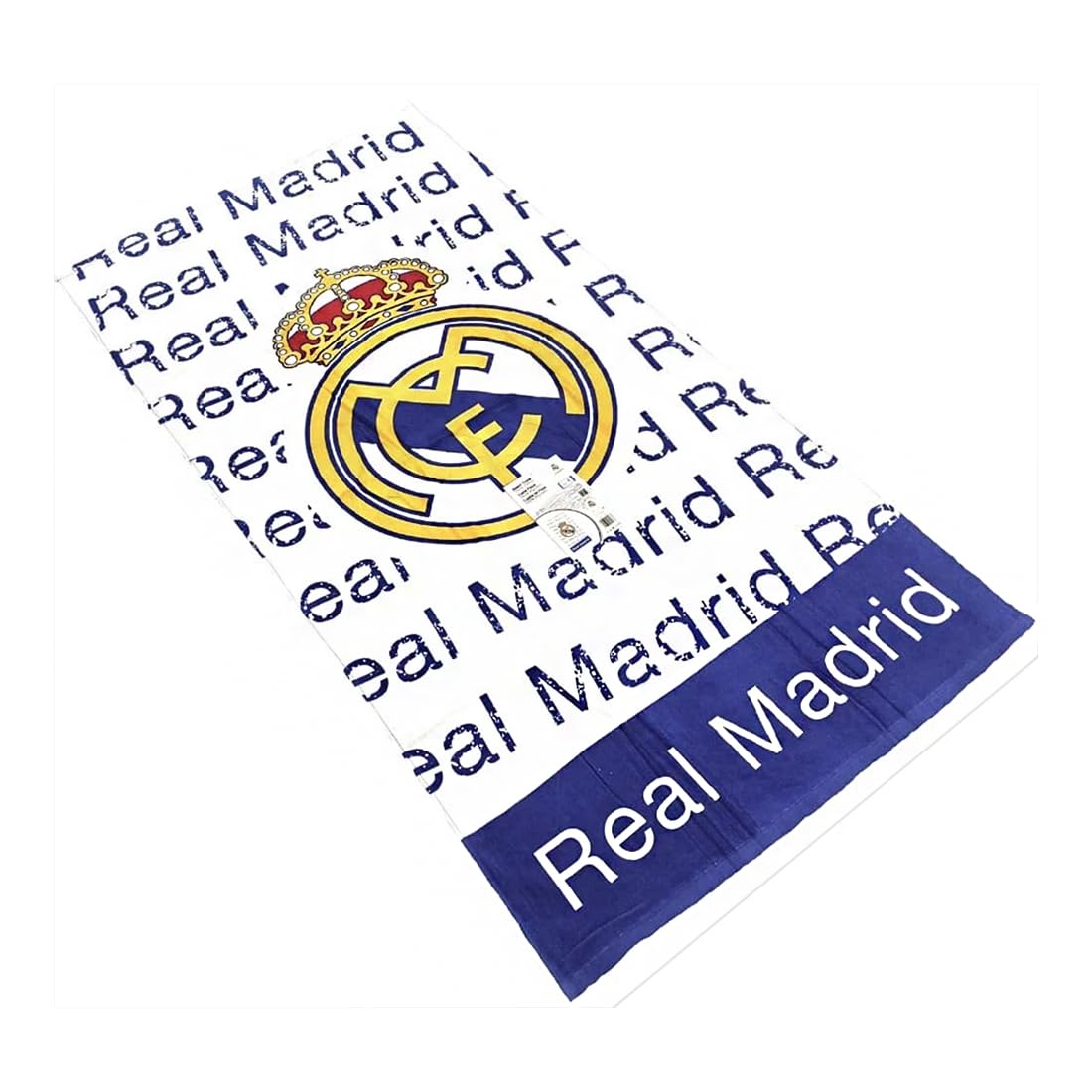 Telo Real Madrid – Asciugamano Mare e Doccia 100% Cotone 75x150 cm, Accessorio Sportivo per Tifosi Blancos, Ideale per Palestra, Piscina e Regali, Design Madrid 1