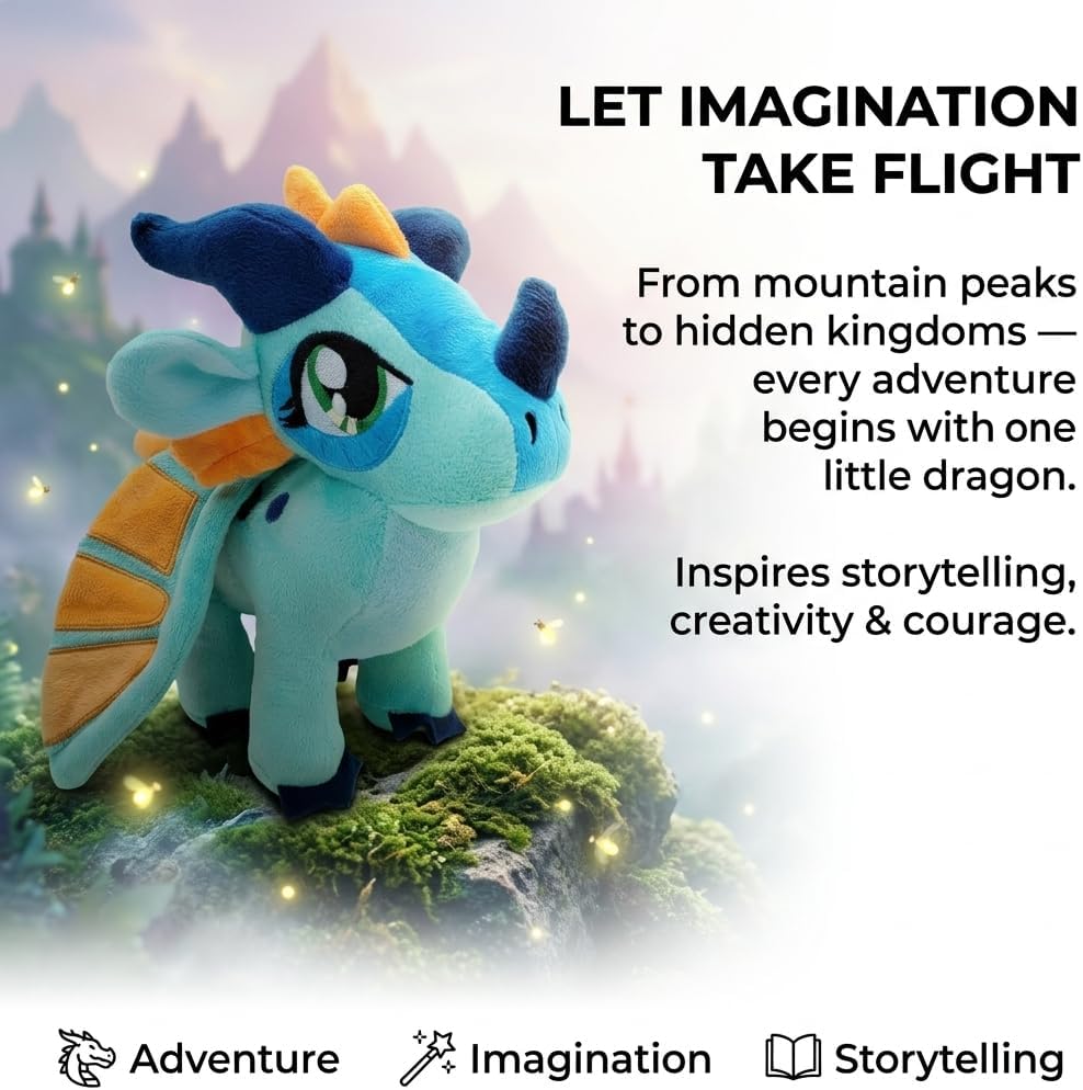 EASELR Wings of Fire Dragon Plush Toy Rainwing Dragon Stuffed Animals Pterosaur Plush Flying Dragon Pillow Plushies Gifts for Fans Kids Boys Girls