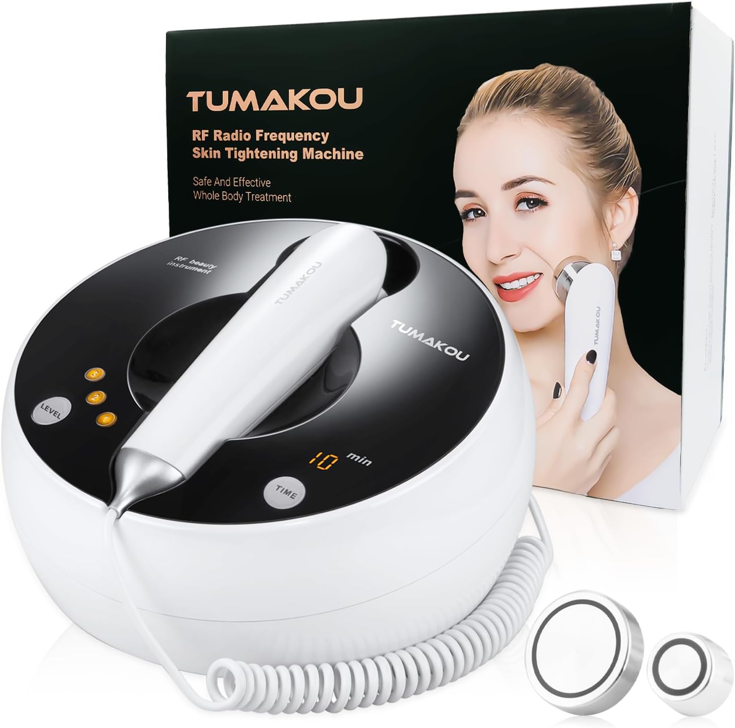 TUMAKOU RF Radio Frequency Facial Machine - Home Use RF Radio Frequency Body Skin Tightening Machine for Skin Rejuvenation, Wrinkle Removal, Light Spots - Professional Skin Care Body Facial Massager