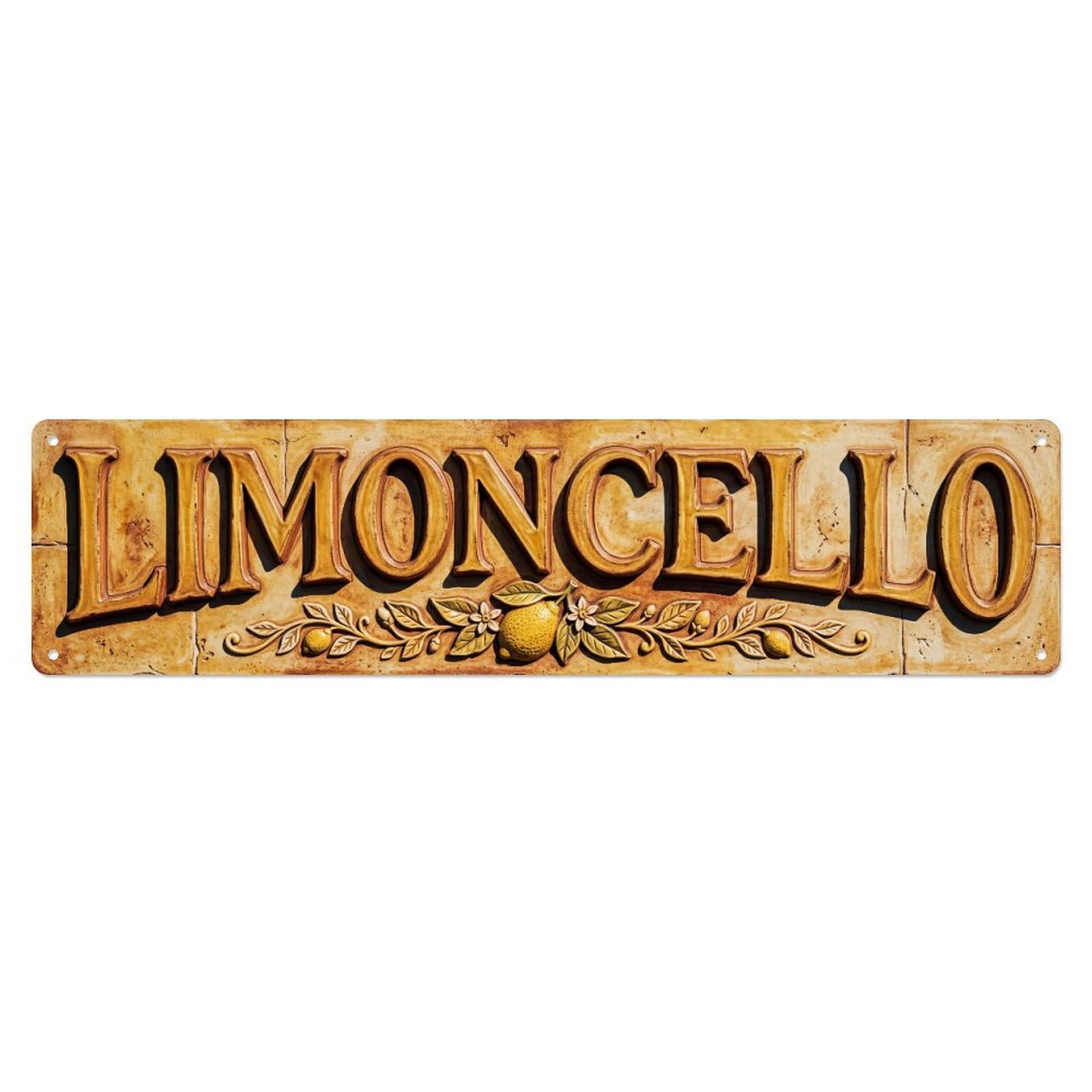 Limoncello Vintage Embossed Italian Metal Tin Skinny Sign Plaque Wall Decor for Cafe, Club Bar, Office, Home Garden Metal Poster 4x16Inch