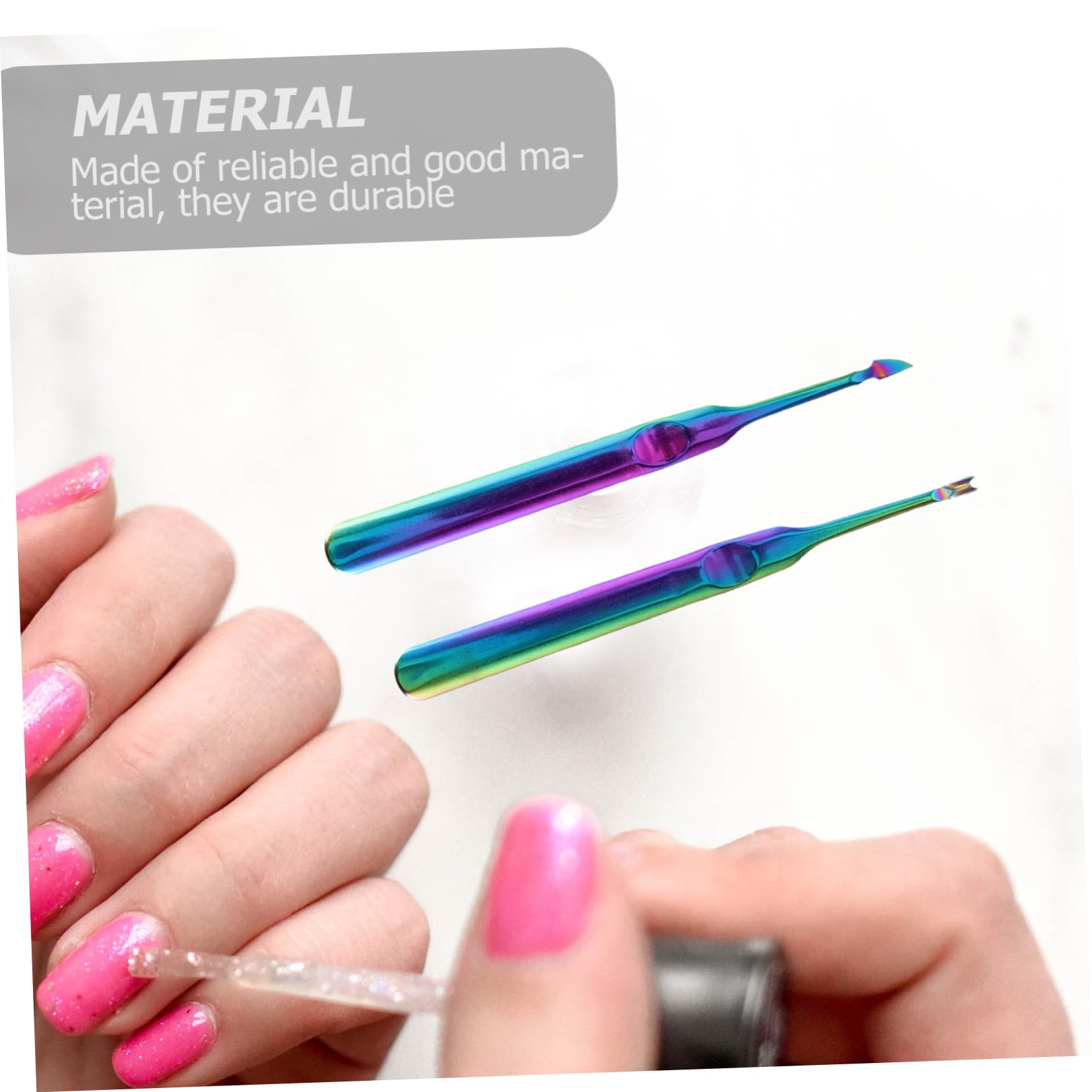 NULYLU Nail Tools Set Cuticle Pusher Fork Knife Stainless Steel 2pcs Compact Easy to Use Ideal for Daily Care