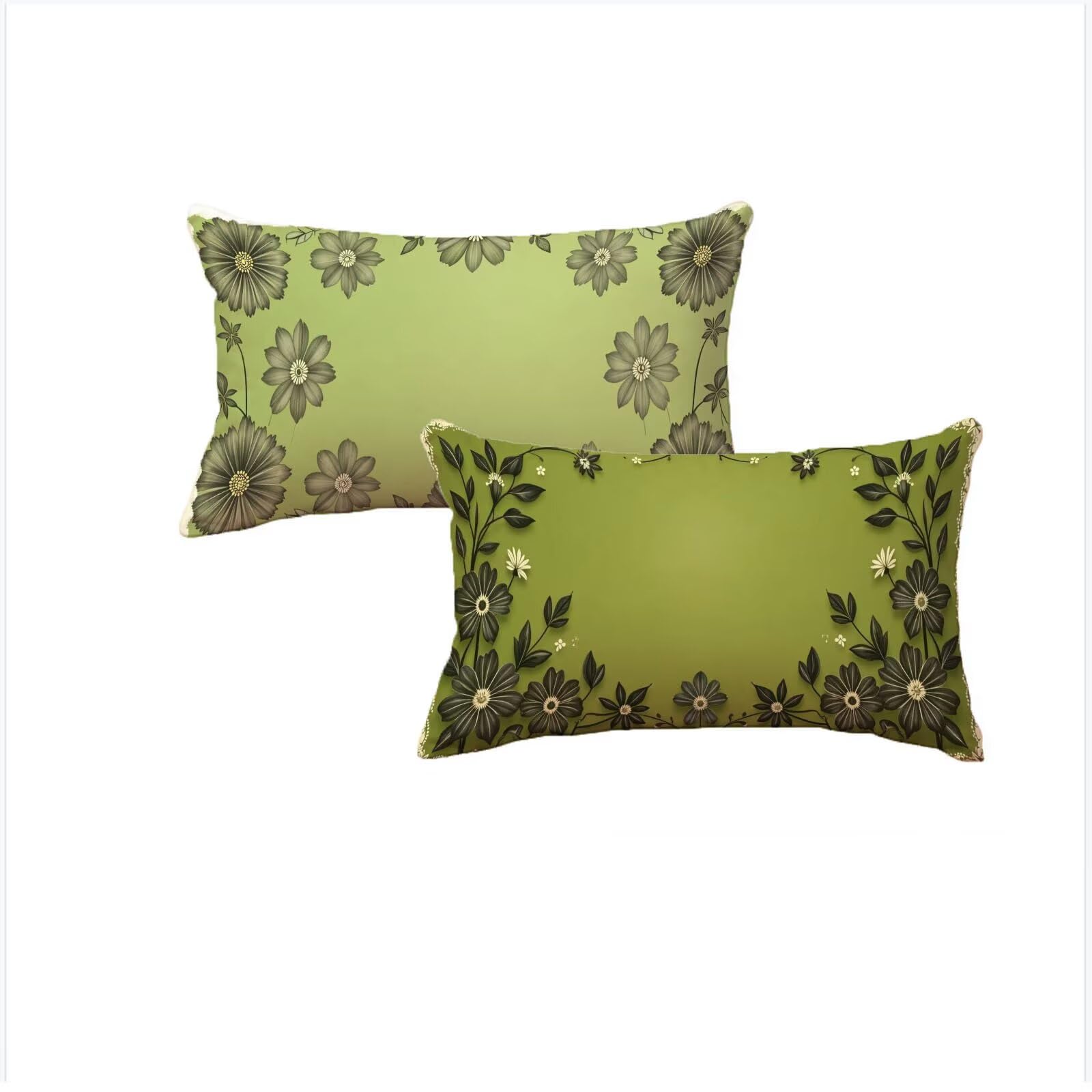 Housse coussin 40x80cm imperméable anti-tache verte pour protéger canapé et salon de jardin