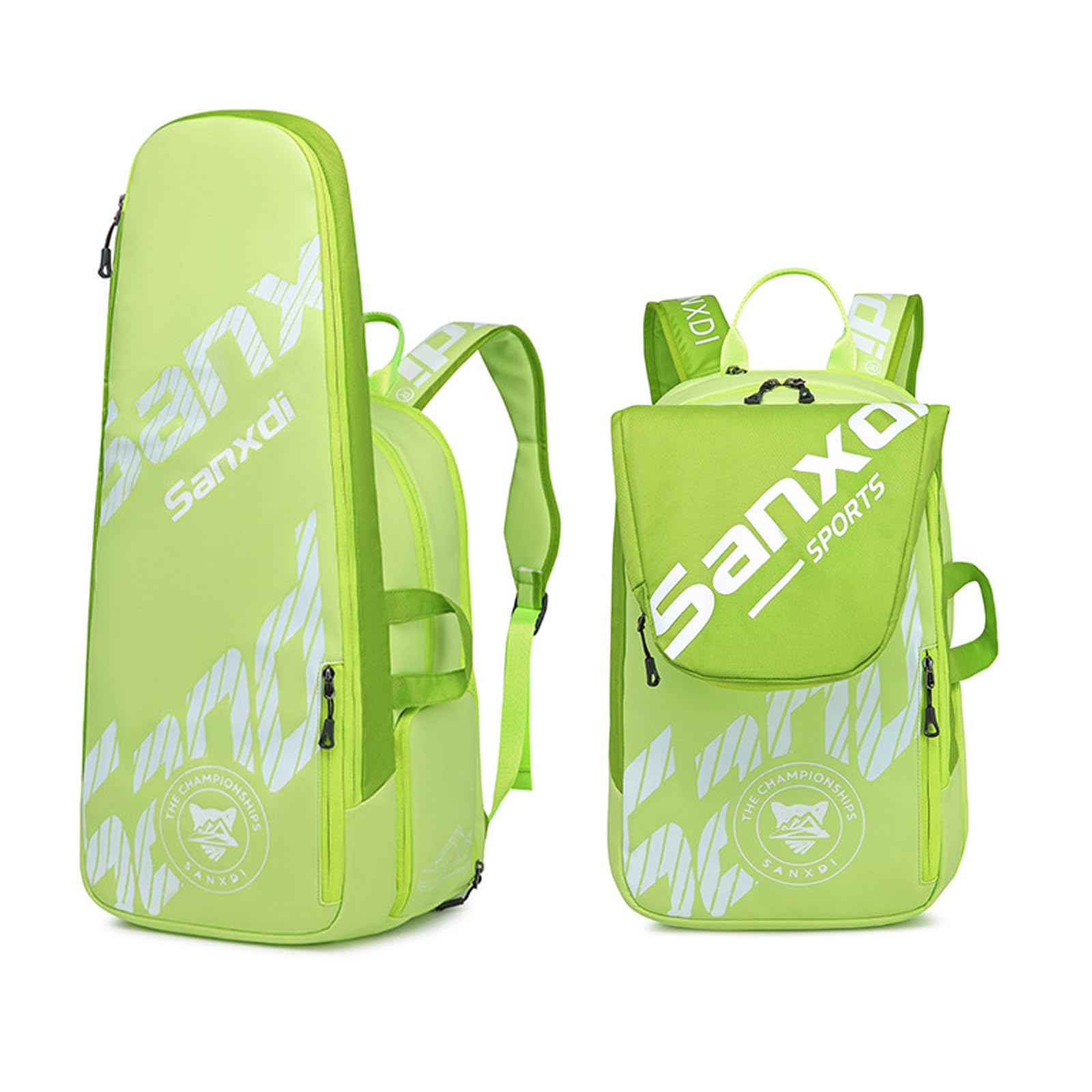 [for Tennis Badminton Backpack] Tennis Racket Bag for Men Womens, Hold 2-4 Racket Storage Sports Bags, Rucksack for Badminton Squash Rackets, Pickleball Paddles, Balls (Upgraded - Green) — image 1