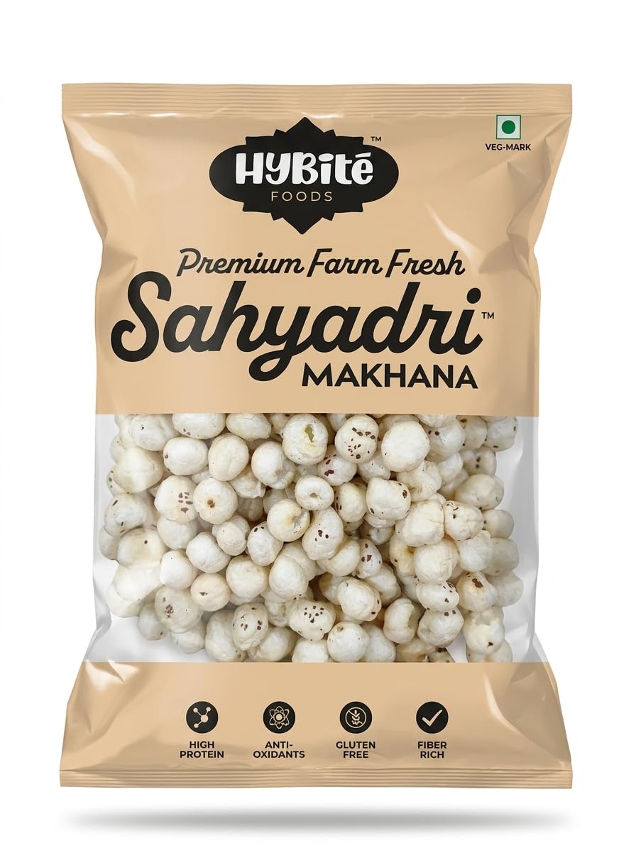 HYBITE Foods Sahyadri Natural Phool Makhana 500gm | Premium Farm Fresh | Natural Foxnuts, Lotus Puffs | Rich in Calcium, Maintains Weight, Super Healthy Snacks-image-14
