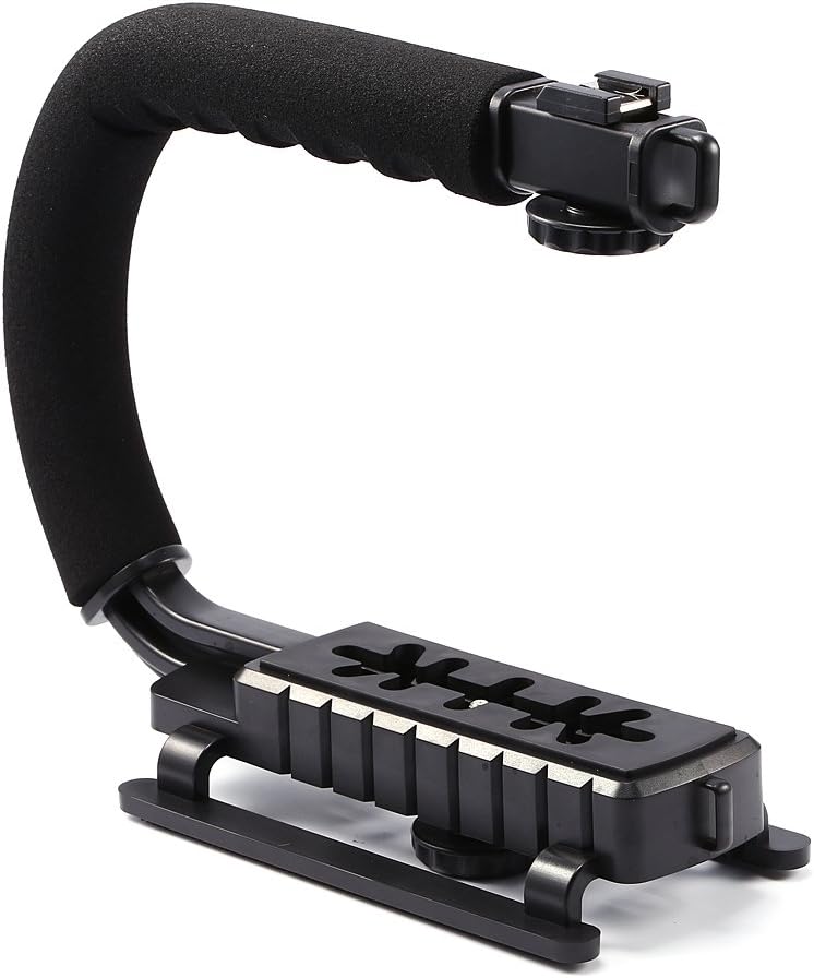 Super Grip Video Stabilizing Handle with Hot Shoe Mount for DSLR Camera Camcorder Portable U Grip Handheld Stabilizer Video Recording