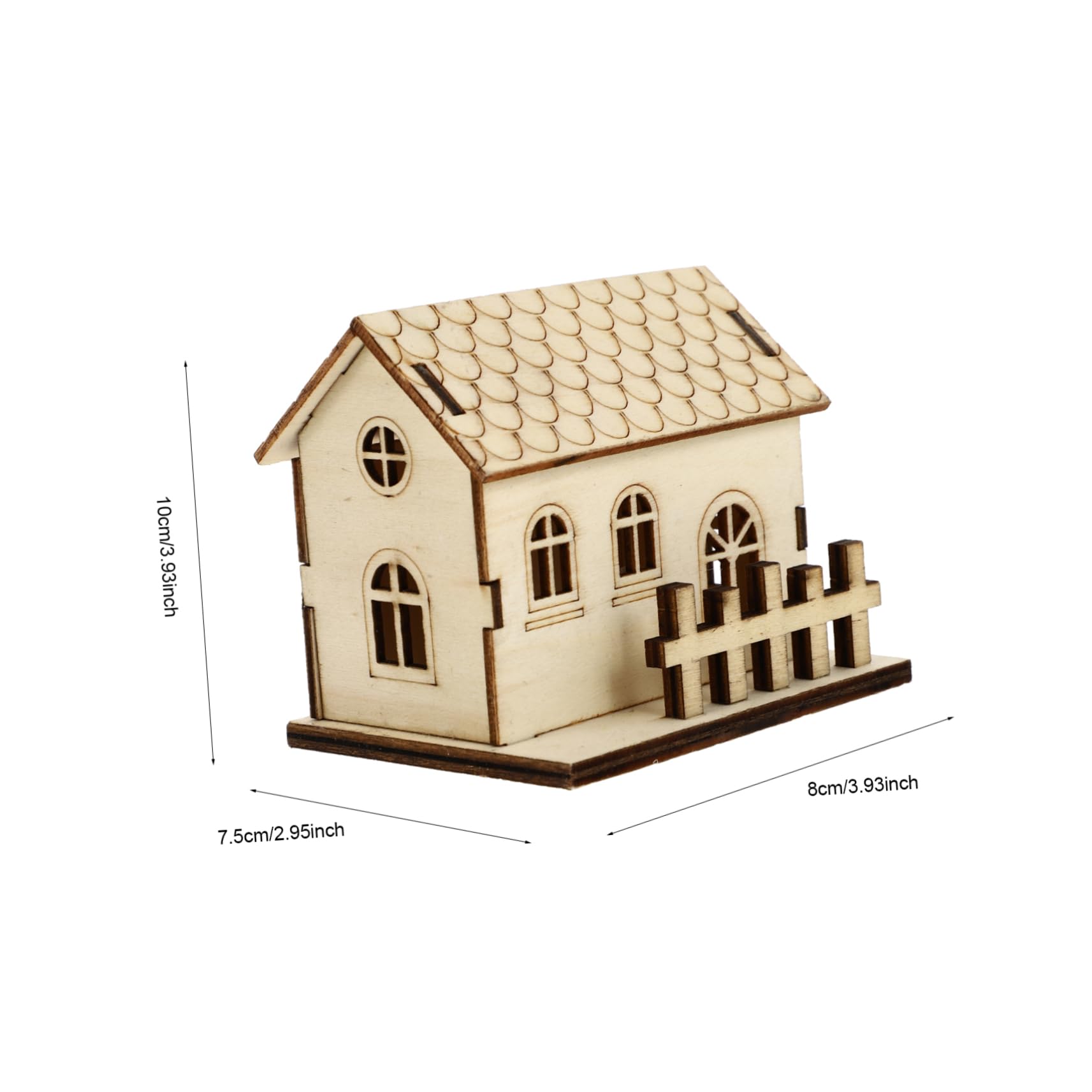 Cabilock Micro House Decoration Christmas Adornment Christmas Mini Wooden House Xmas Supply