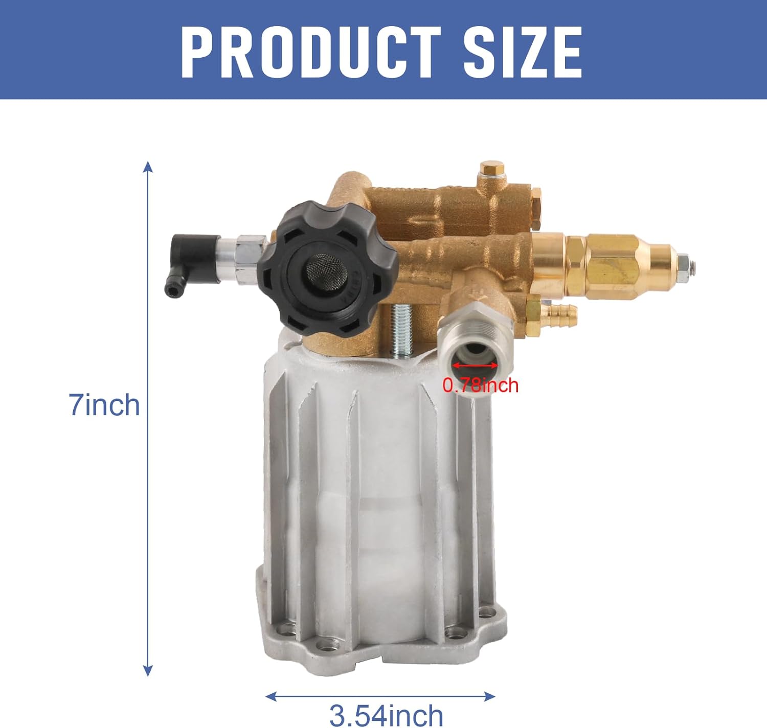 RMV25G30D PKG Pressure Washer Pump Kit 2.5 GPM, 3000 PSI, RMV25G30 horizontal plunger pump W/EZ-Start Thermal-Valve Detergent-Tube