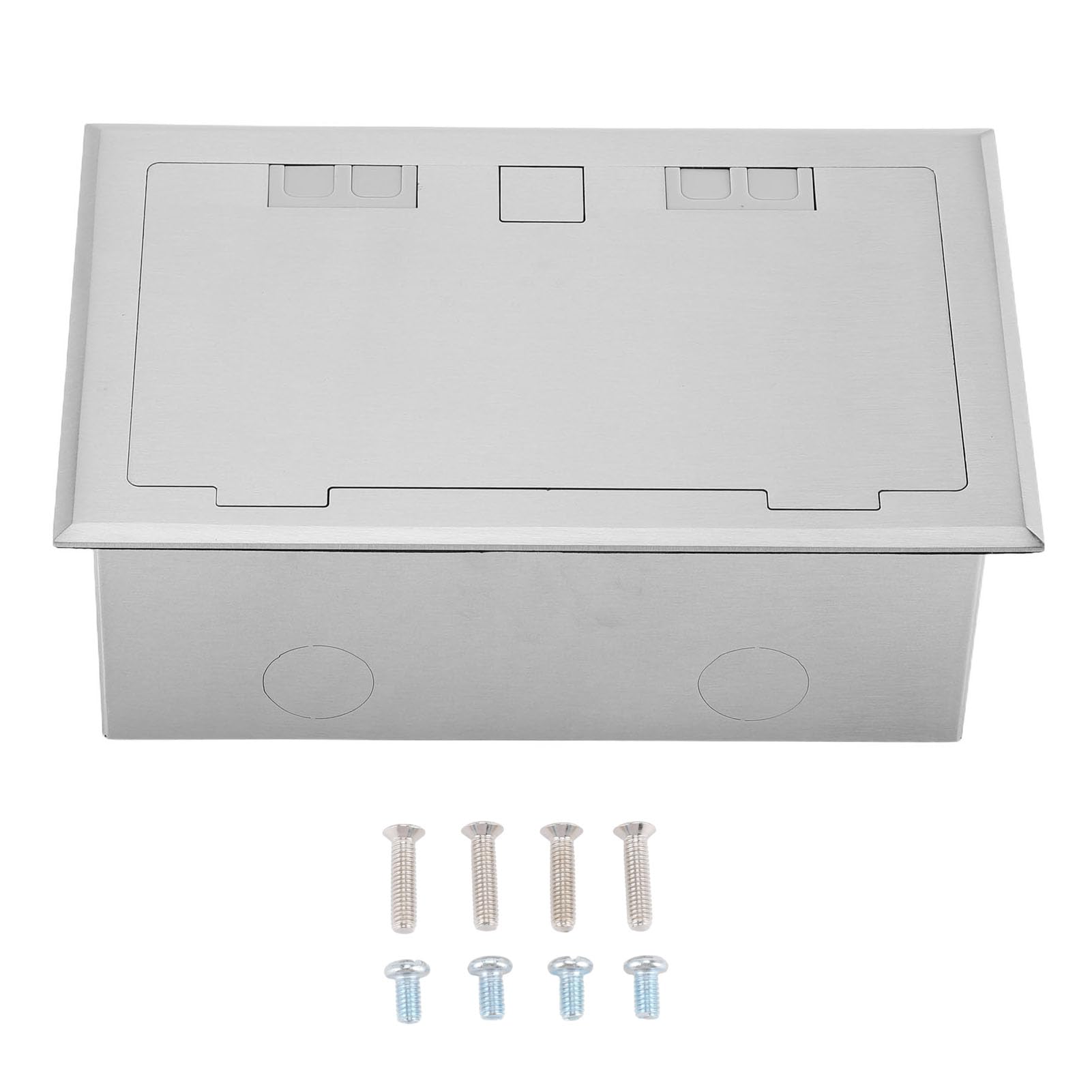 Topiky Scatola di Derivazione da Incasso a Pavimento, Kit Presa Piatta in Acciaio Inossidabile Impermeabile con 2 Porte USB, Presa Elettrica da 4KW 16A, per Ufficio Domestico in Marmo