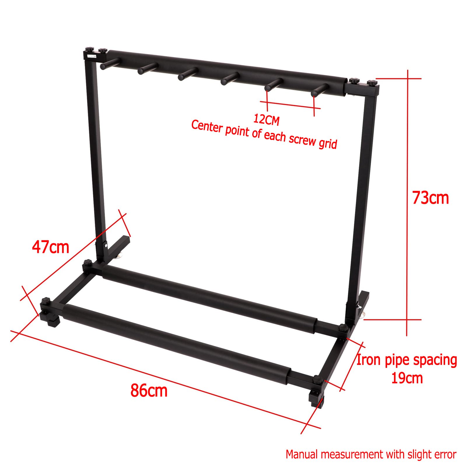 Supporto per chitarra – Supporto portatile in metallo per 5 chitarre, design pieghevole e stabile, ideale per riporre e spettacoli sul palco