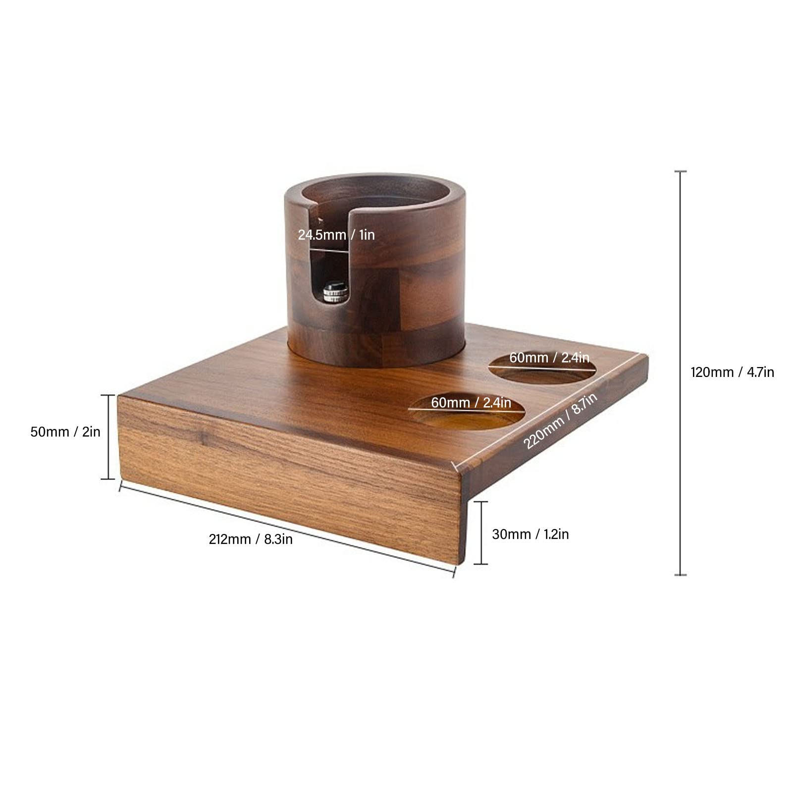 Knock Box, Estación de Apisonamiento de Madera para Café, Almacenamiento de Tapetes, Tamper de 51 mm a 54 mm para Cafés, Restaurantes, Cocinas, Panaderías