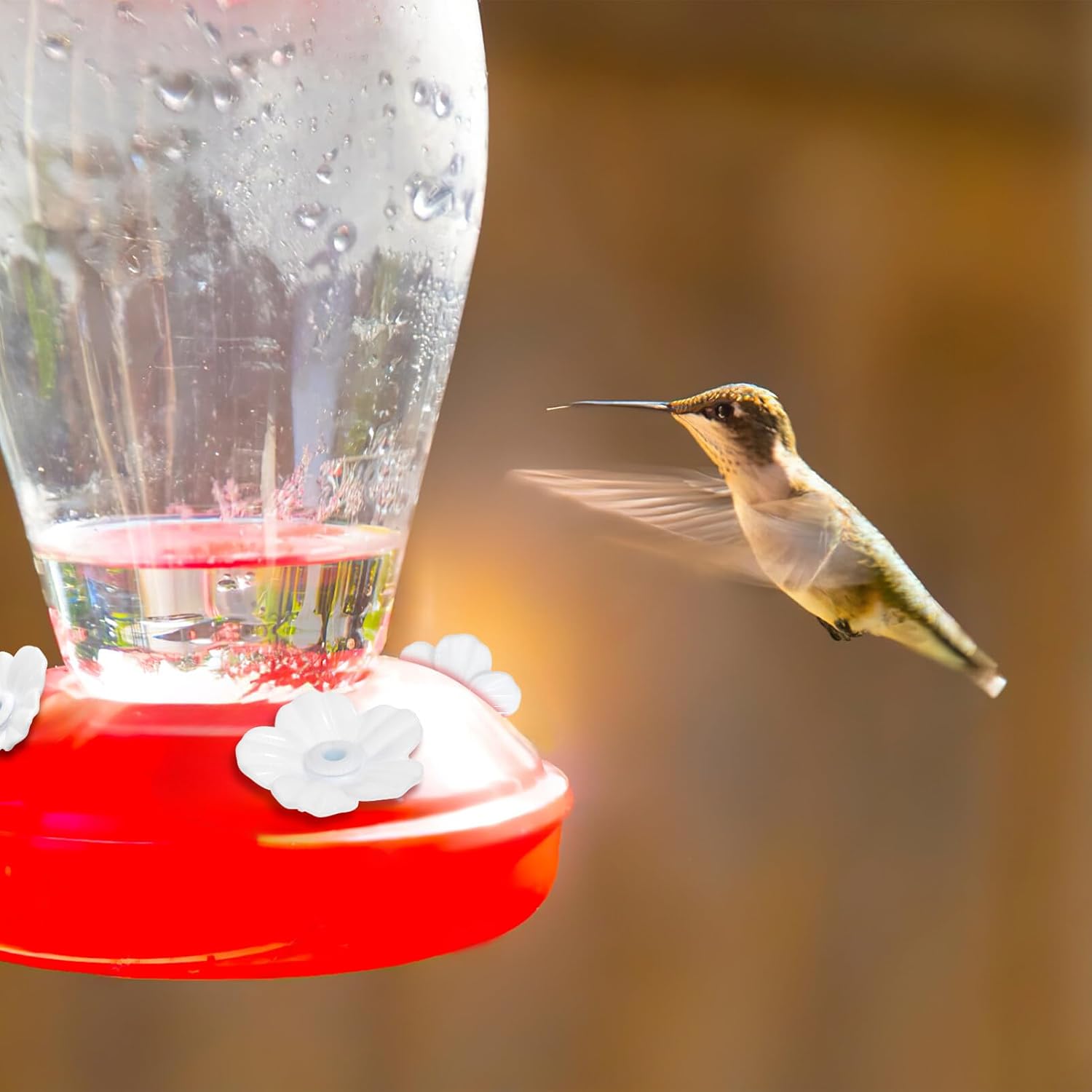 Toddmomy 24pcs Hummingbird Feeder Flowers Hummingbird Replacement Flowers Plastic Hummingbird Feeder Replacement Parts Bird Feeder Parts Feeding Ports Tool Bird Feeder Flower