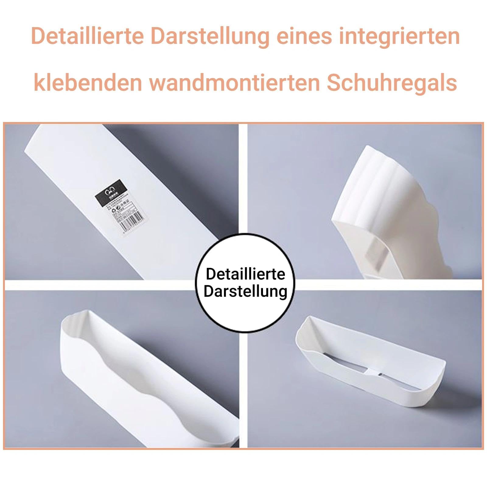 4 Stück Schuhregal Wand Wohnmobil, Schuhorganizer Camping Wandmontage, Wohnmobil Schuh Organizer, Schuhregal zur Wandmontage, für Camping, Kleiderschrank (Weiß, Grau)