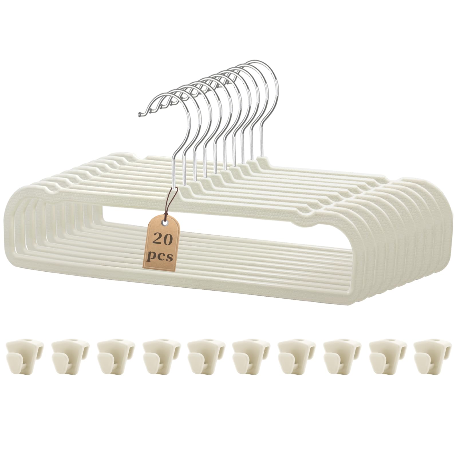 Slim Plastic Pants Hangers (Non-Velvet),Thin Space-Saving Trouser Hanger,Jeans Hangers with 360° Swivel Chrome Hook,Clothes Organizers for Slacks