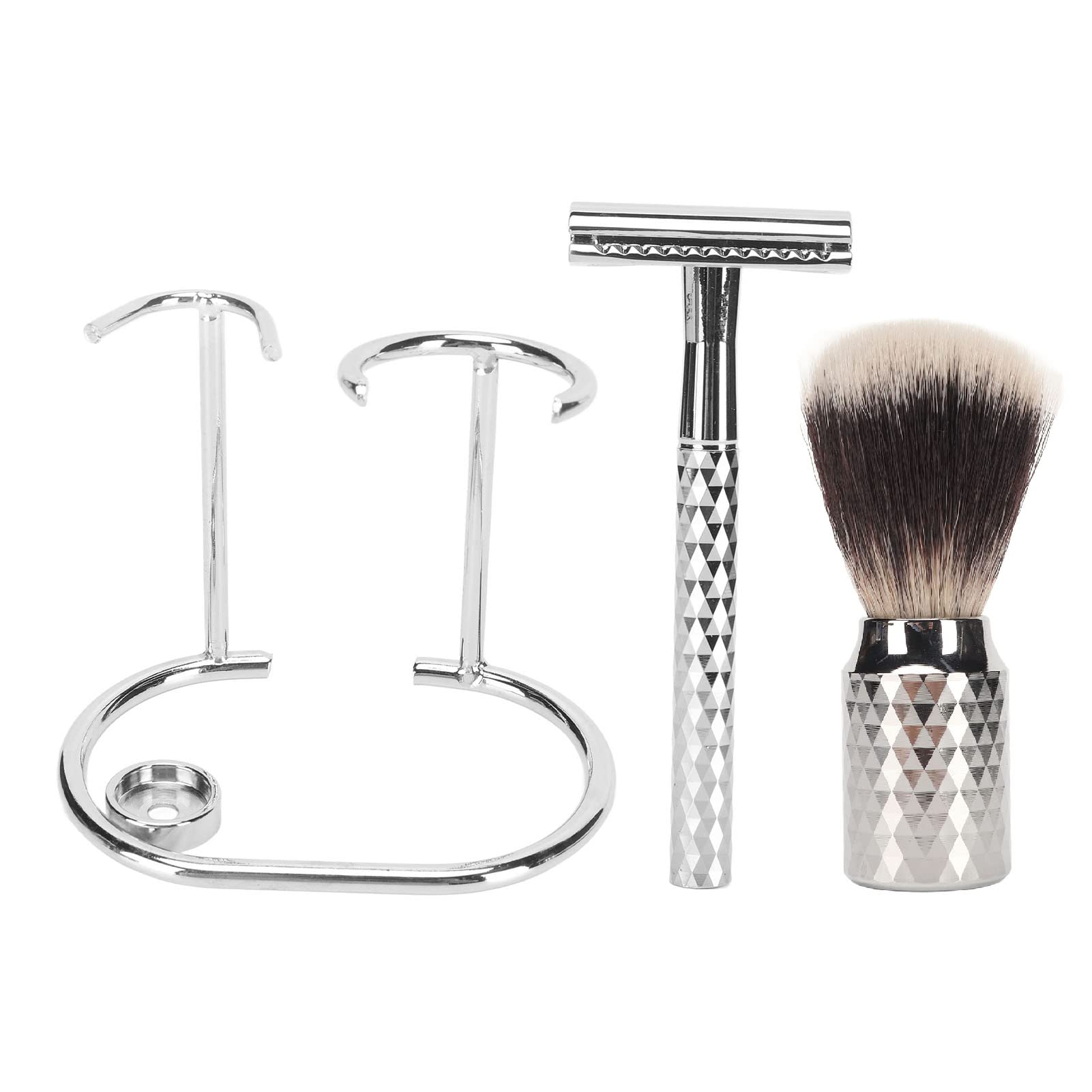 Kit di spazzole per supporto per regolabarba manuale Spazzola in nylon in lega premium per capelli Set professionale per la cura della barba per il salone di casa Viaggi Durevole