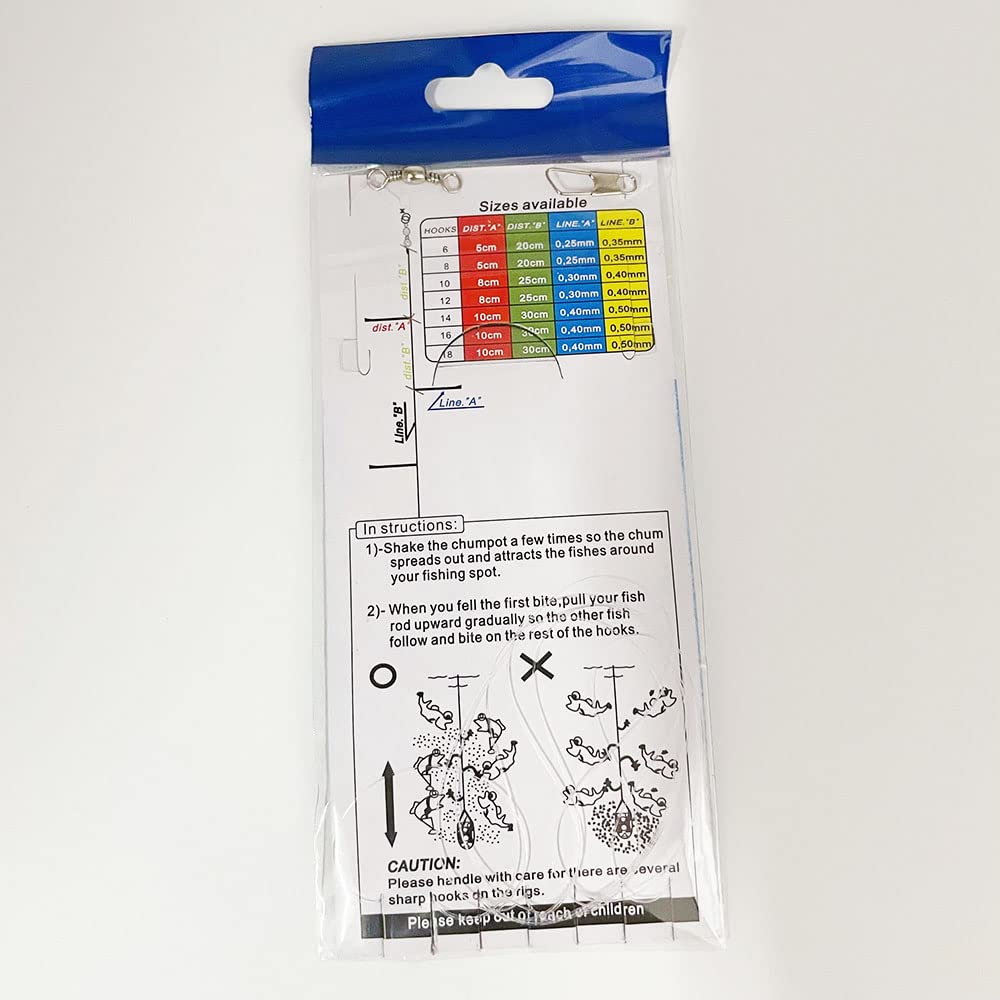 FedMois Plumas de Pesca Sabiki con Diferentes Tallas para Pesca Pack de 10