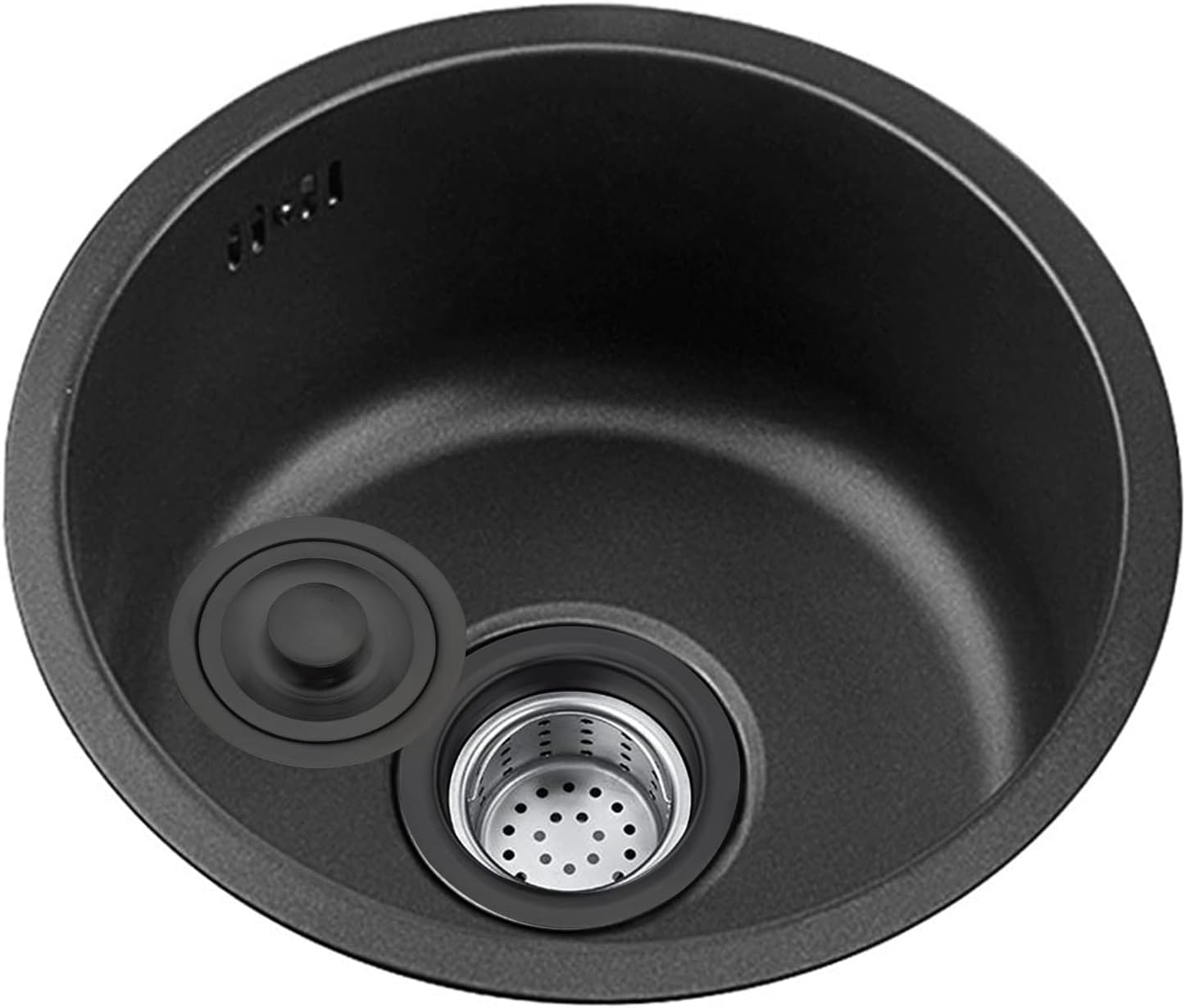 NOYHHAV Round Kitchen Sink Mini Black Bar Sink Home Stainless Steel