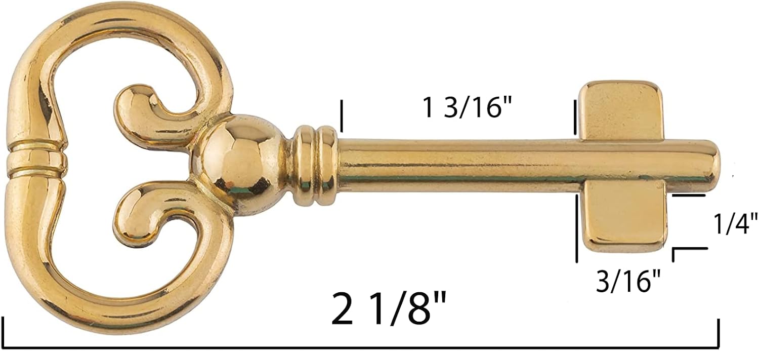 Skeleton Key Blank for Roll Top Desk Lock - Antique Furniture Hardware | SK43-DB