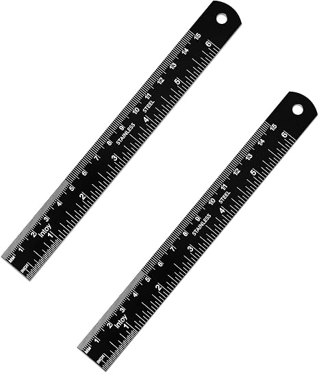 Amzshop Ruler Amazon.com : Zotemo Metal Ruler 6 Inch, 2 Pack - Double Scale mm/inch ...