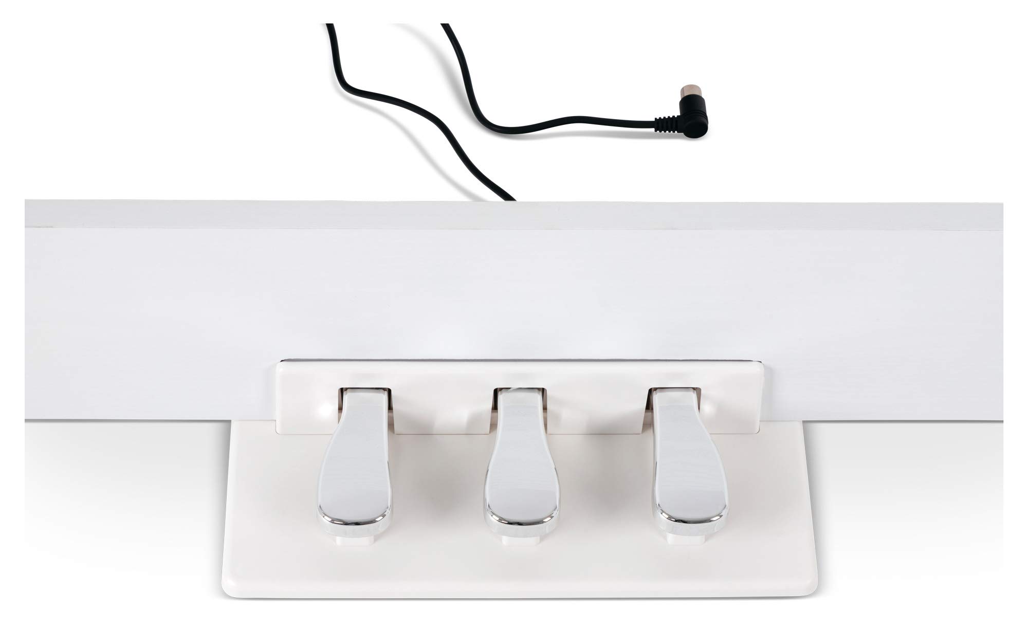 P-60 WM Piano de scène Home Set - 88 touches et base assortie, mécanique à marteaux, sensibilité à la vélocité - 14 sons, banque de pianos, écouteurs et porte-notes inclus - Blanc