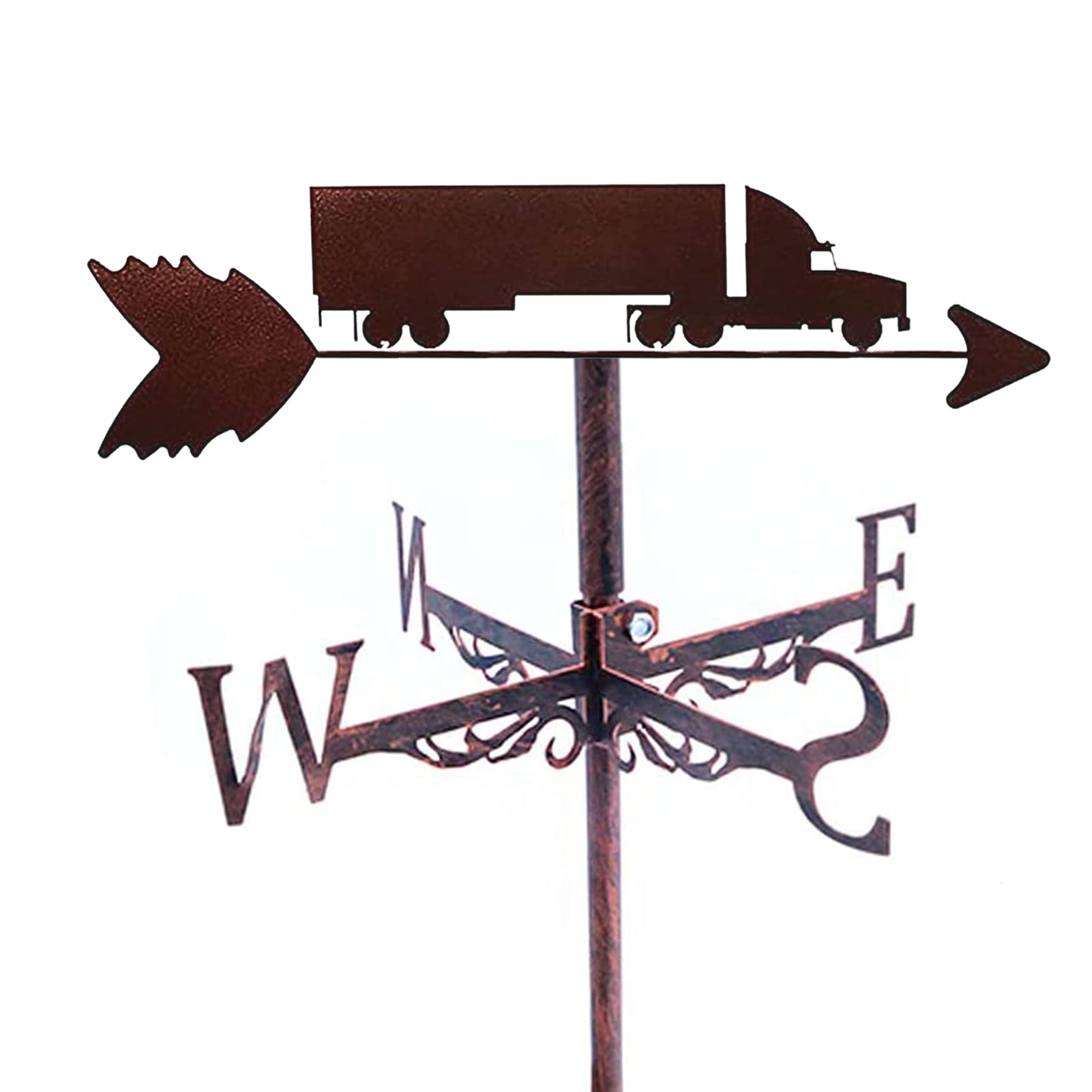 WIQUYBML Weather Vanes for Roof Creative Truck wind vane Outdoor Gardens Wind Direction Indicator Kit Iron Art Weathercock weathervane