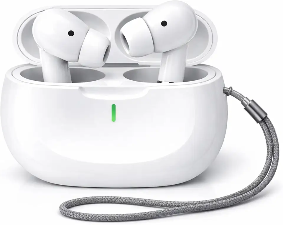 Fone de Ouvido Bluetooth 5.4 Sem Fio TWS Intra Auricular com Redução de Ruído, Controle Touch, Microfone Integrado, Estojo Carregador USB-C, Até 10h, Android e iPhone