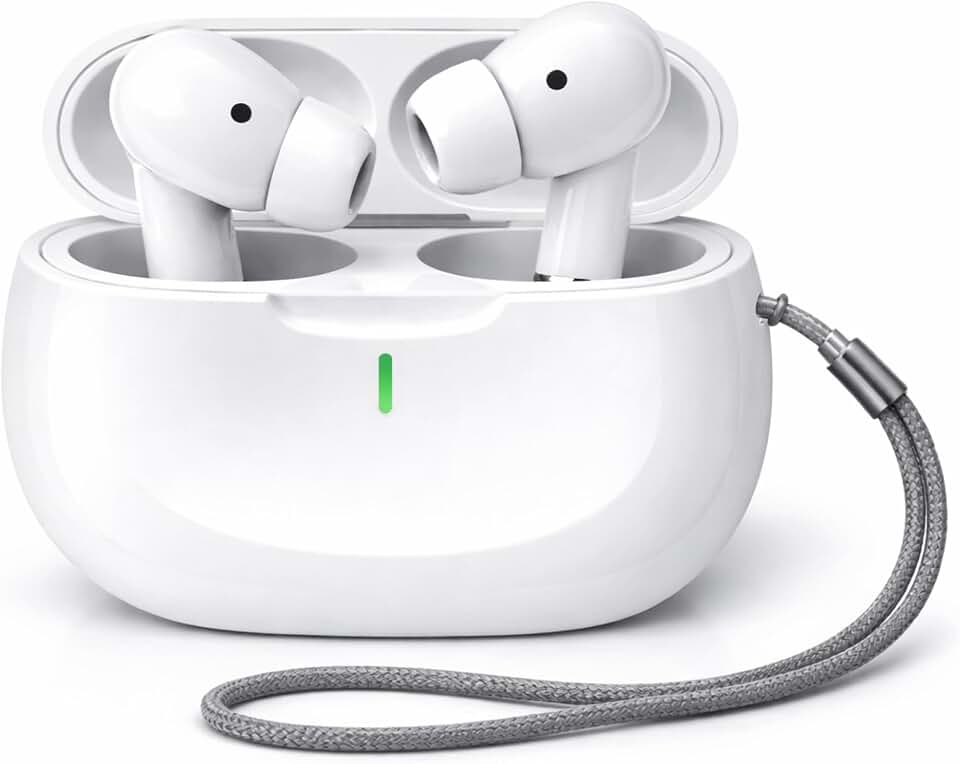 Fone de Ouvido Bluetooth 5.4 Sem Fio TWS Intra Auricular com Redução de Ruído, Controle Touch, Microfone Integrado, Estojo Carregador USB-C, Até 10h, Android e iPhone