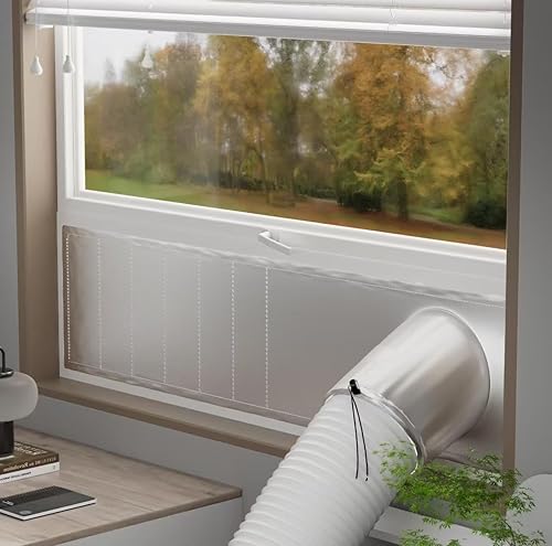 Miniatura 2 de Althorion Kit de sellado de ventana de aire acondicionado portátil plateado, 30 % de aislamiento térmico de parasol, kit de sellado de ventilación