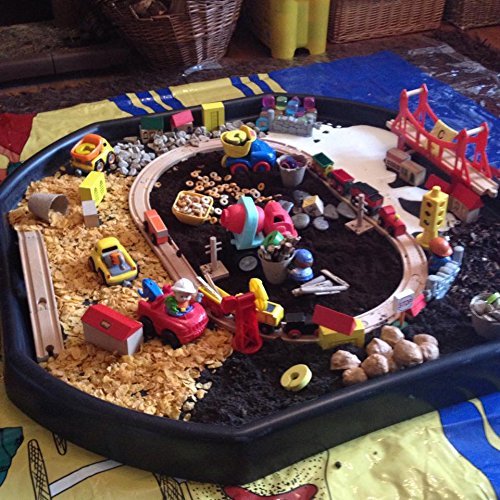 Easy Shopping® COLOUR LARGE/SMALL PLASTIC MIXING TRAY SAND WATER PLAY_BUILDER EQUIMENT Toy Sand Pool Pit Water Game Garden Beach MADE IN UK (Black, Large) - Image 3