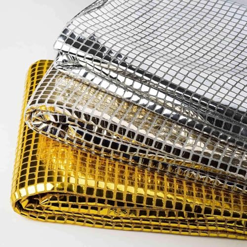 Premium 35" x 10 Yards Silver Metallic Foil Mirror Fabric for Glamorous Events and Decor 3 Premium 35" x 10 Yards Silver Metallic Foil Mirror Fabric for Glamorous Events and Decor - Image 2