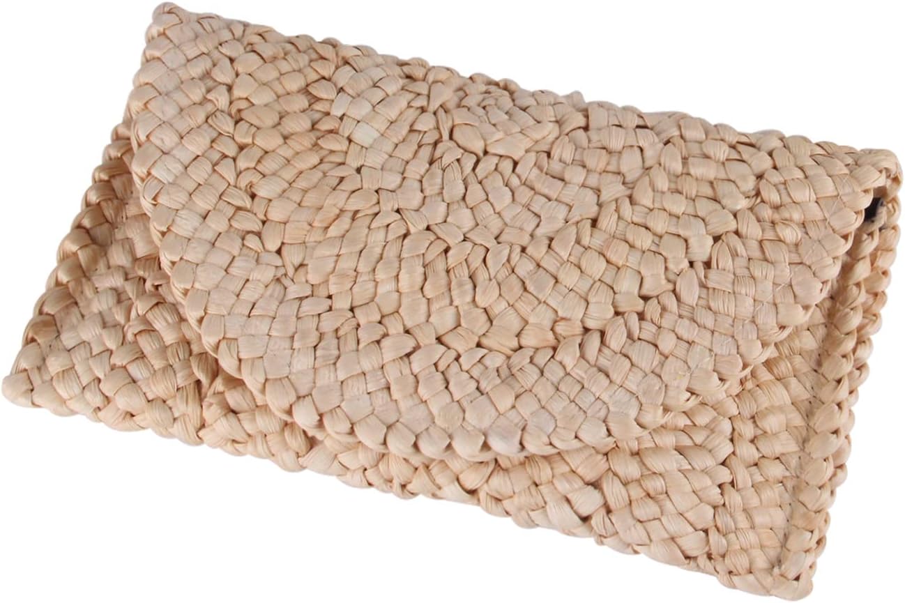 LUI SUI Women Straw Clutch Purse Handbag Straw Shoulder Bag Summer Beach Bag Woven Bag Envelope Purse Wallet