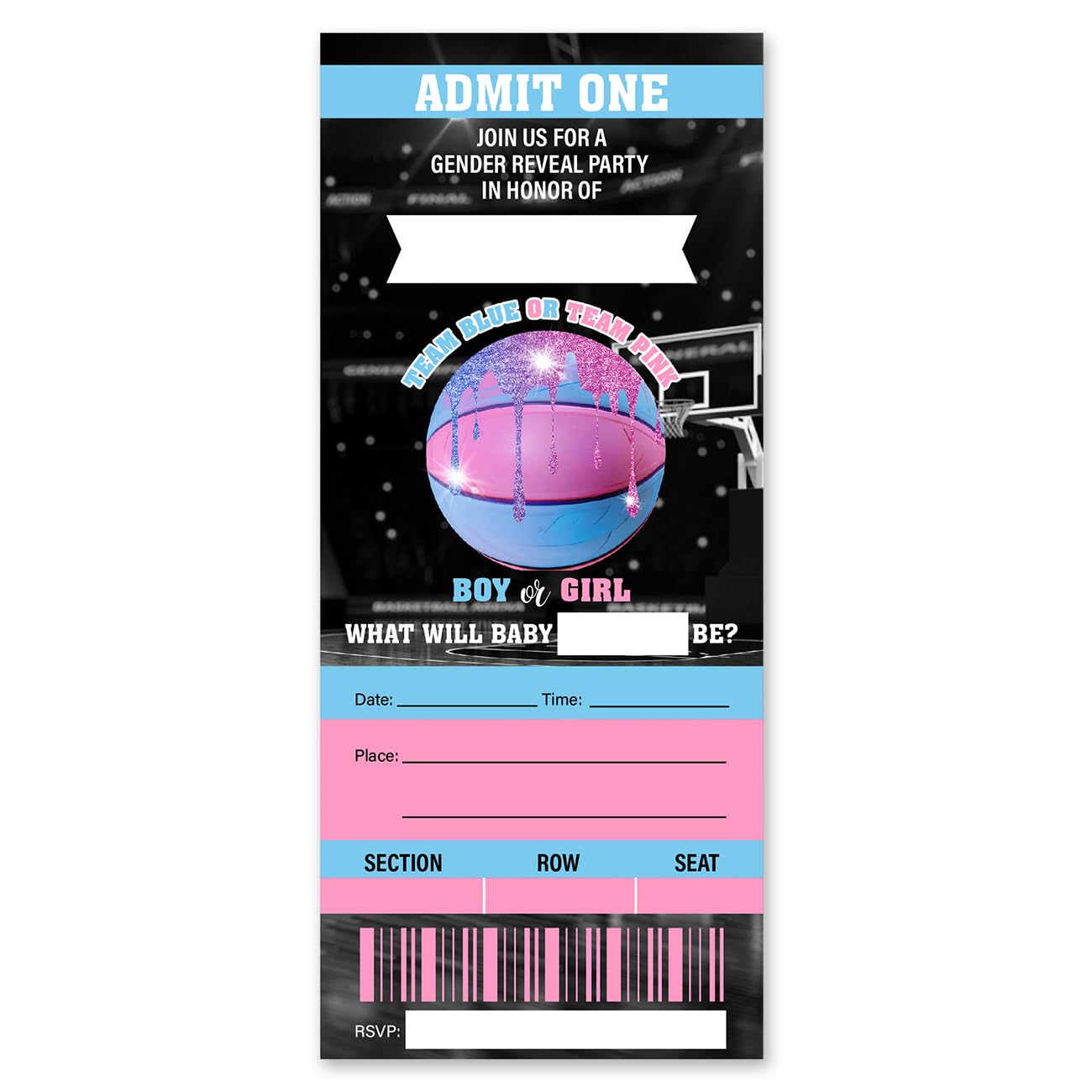 brayqu Burnouts or Bows Neutral Gender Reveal Invitations Neutral Gender Reveal Ticket Invitations Fill-in (20 Invitation Cards with Envelopes)