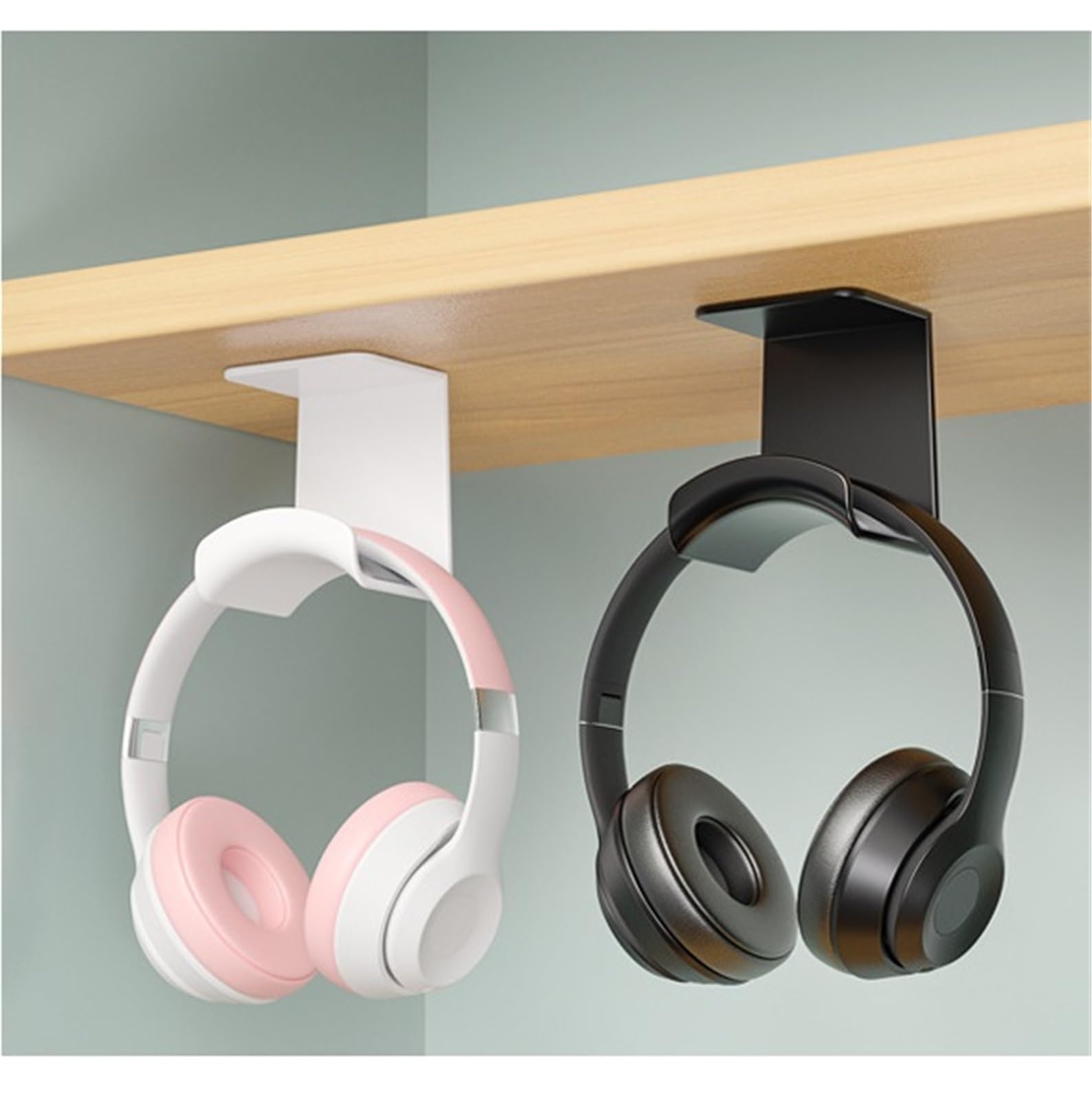 Estante para Guardar Auriculares Colgador De Gancho For Auriculares Montado En La Pared, Estante De Exhibición For Café Internet, 2 Uds.(White,76x65x55cm)