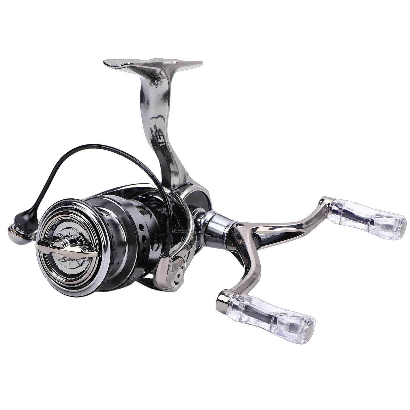 Fockety Kołowrotek Spinningowy, Układ Hamulcowy 4 Kg, Kołowrotek z Przełożeniem 5,2:1, Szpula ze Stopu Anodyzowanego Aluminium z Uszczelnionym łożyskiem ze Stali Nierdzewnej do Połowów Pod Lodem w