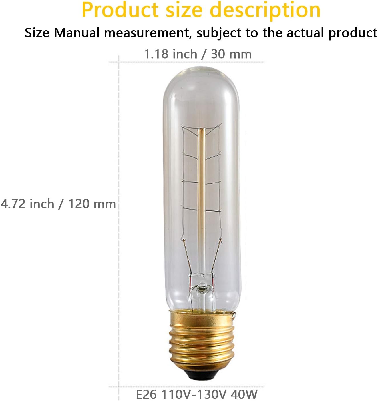 Exсluѕіvе Dіѕсоunt 🔥 GMFAYC E26 40 Watt T10 Tubular Clear Edison Incandescent Light Bulb, Dimmable Decorative Candelabra 40W 110V-130V Chandelier, Nightlight, Antique Vintage Style Light Bulb, 150 Lumen, Amber Warm 2 Pack Frее Shірріng оƒƒеr GMFAYC E26 40 Watt T10 Tubular Clear Edison Incandescent Light Bulb, Dimmable Decorative Candelabra 40W 110V-130V Chandelier, Nightlight, Antique Vintage Style Light Bulb, 150 Lumen, Amber Warm 2 Pack