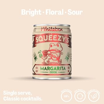 WHITEBOX COCKTAILS Single Serve Classic Squeezy’s Margarita — Single Cocktail Can | Classic Full Strength Margarita | Pre-mixed Cocktails Ready To Drink 1x100ml
