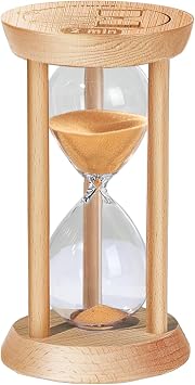 2 Minute Bamboo Sand Timer,2 Min Hourglass, Small Wooden Sand Clock, Reloj De Arena, Hour Glass Sandglass for Home, Office, Decorative, Game, Classroom