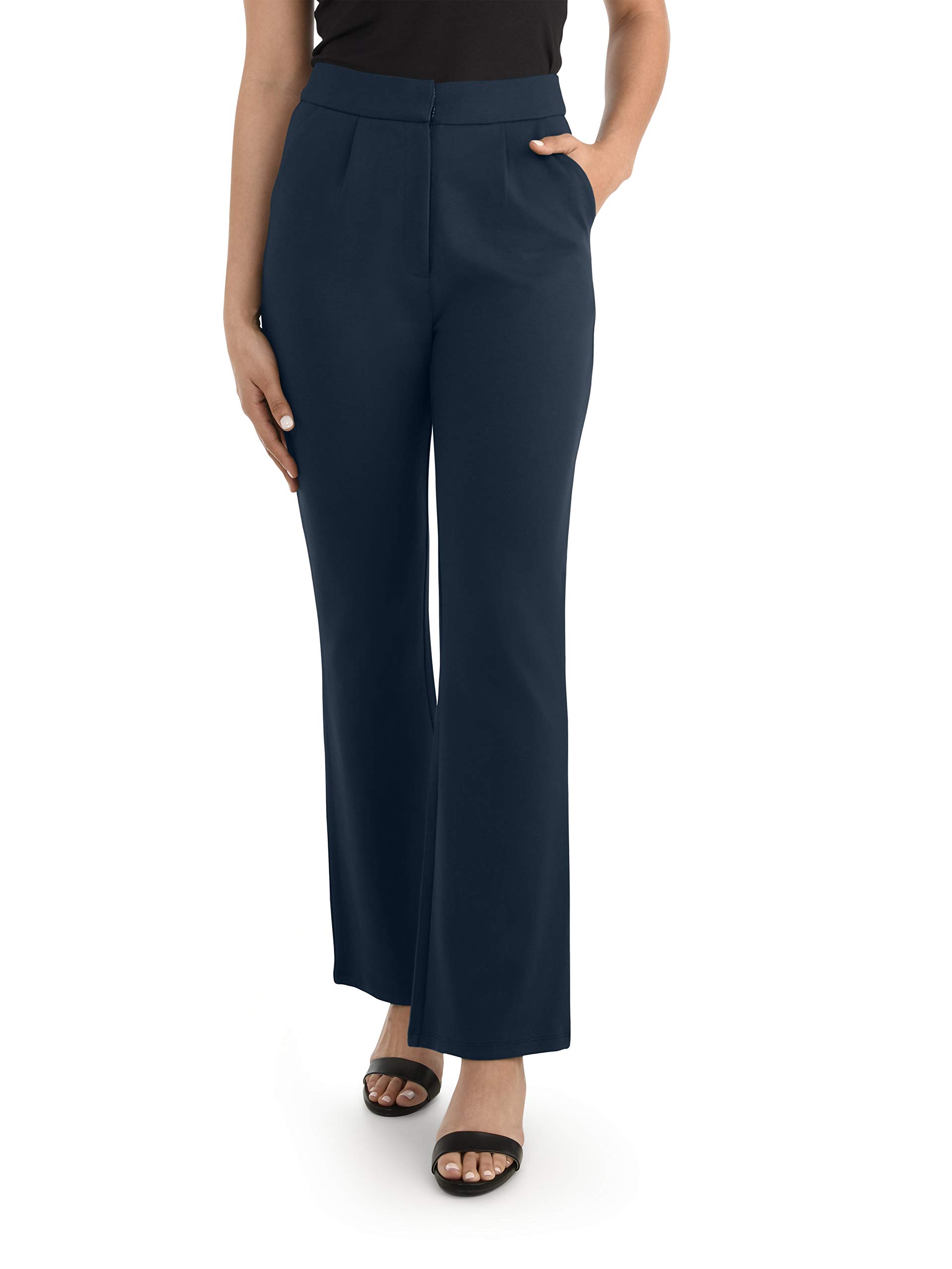 Seek No Further Womens High Waisted Pleated Fit and Flare Pants