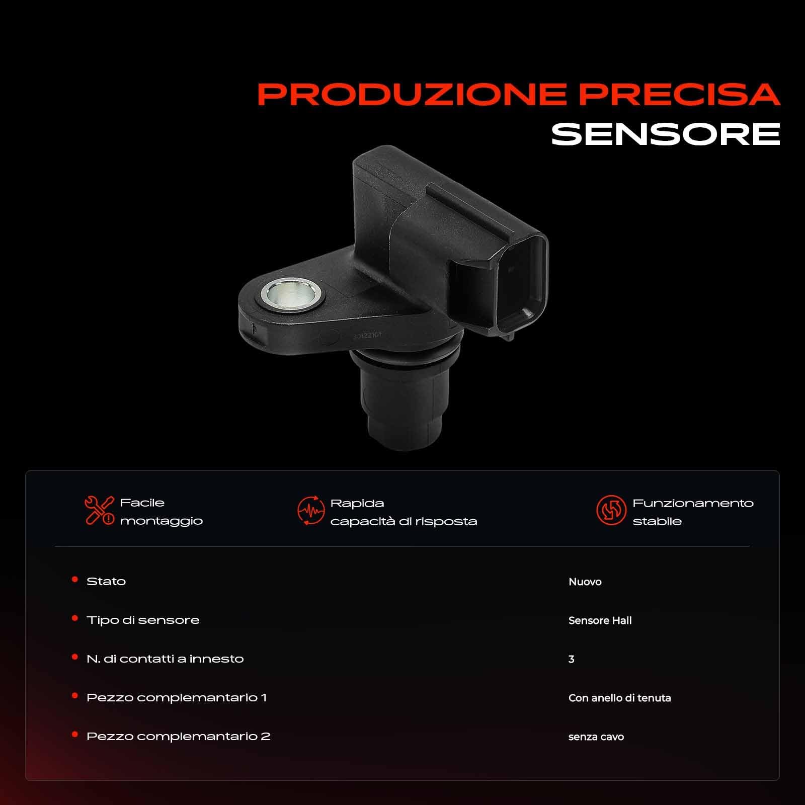 Frankberg Sensore Posizione Albero a Camme 3-Poli Compatibile con Fortwo Cabrio 451 Fortwo Coupé 451 Replace# PC1071,2352115