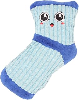 Squeaky Dog Toys, Funny Dog Toys Stuffed Plush Dog Toy, Cute Socks Dog Birthday Gift Dog Chew Toys Pet Toys for Small Medium Dogs(Blue)